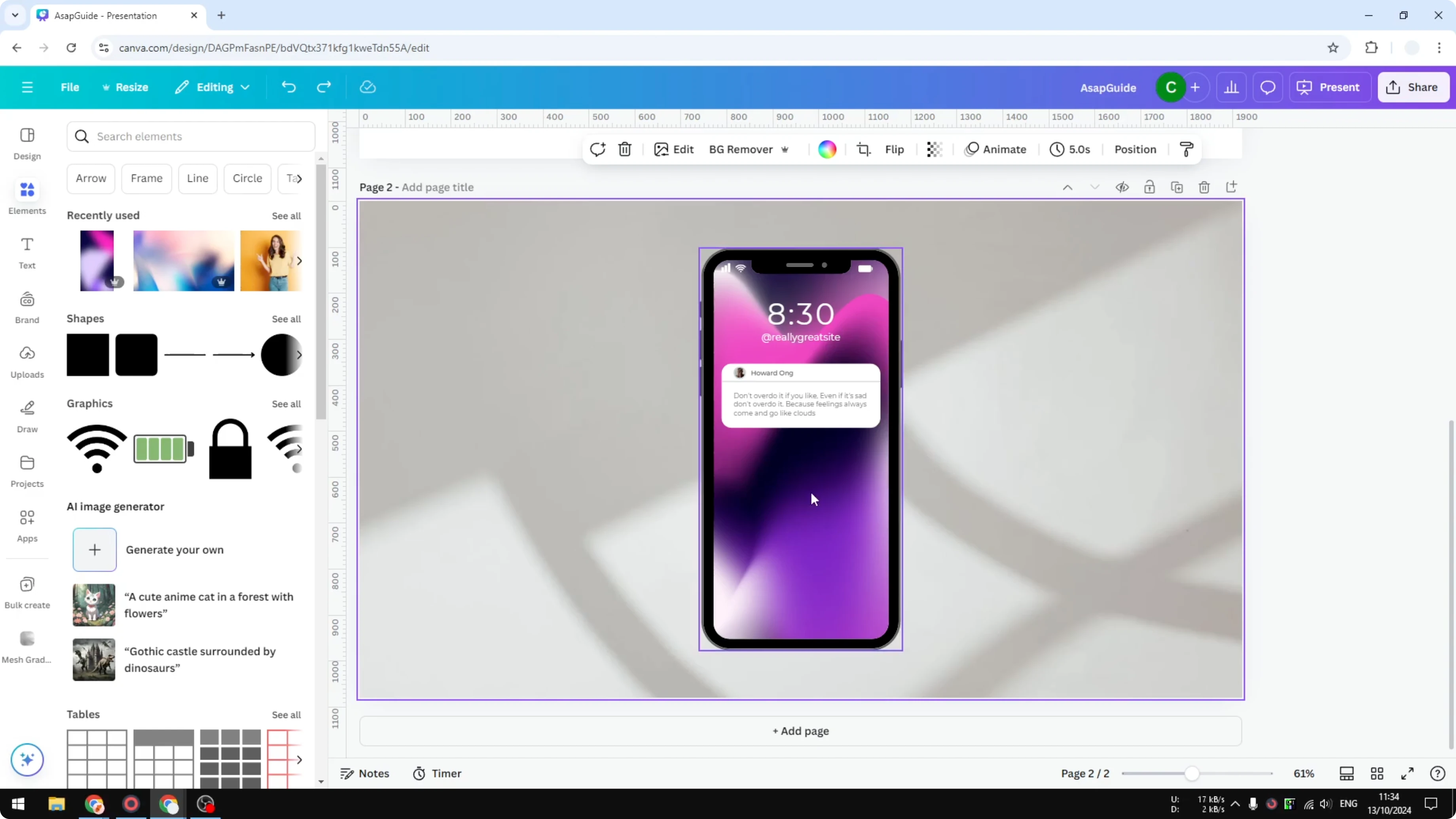 Screenshot from How to Make an Element Translucent in Canva at 83s