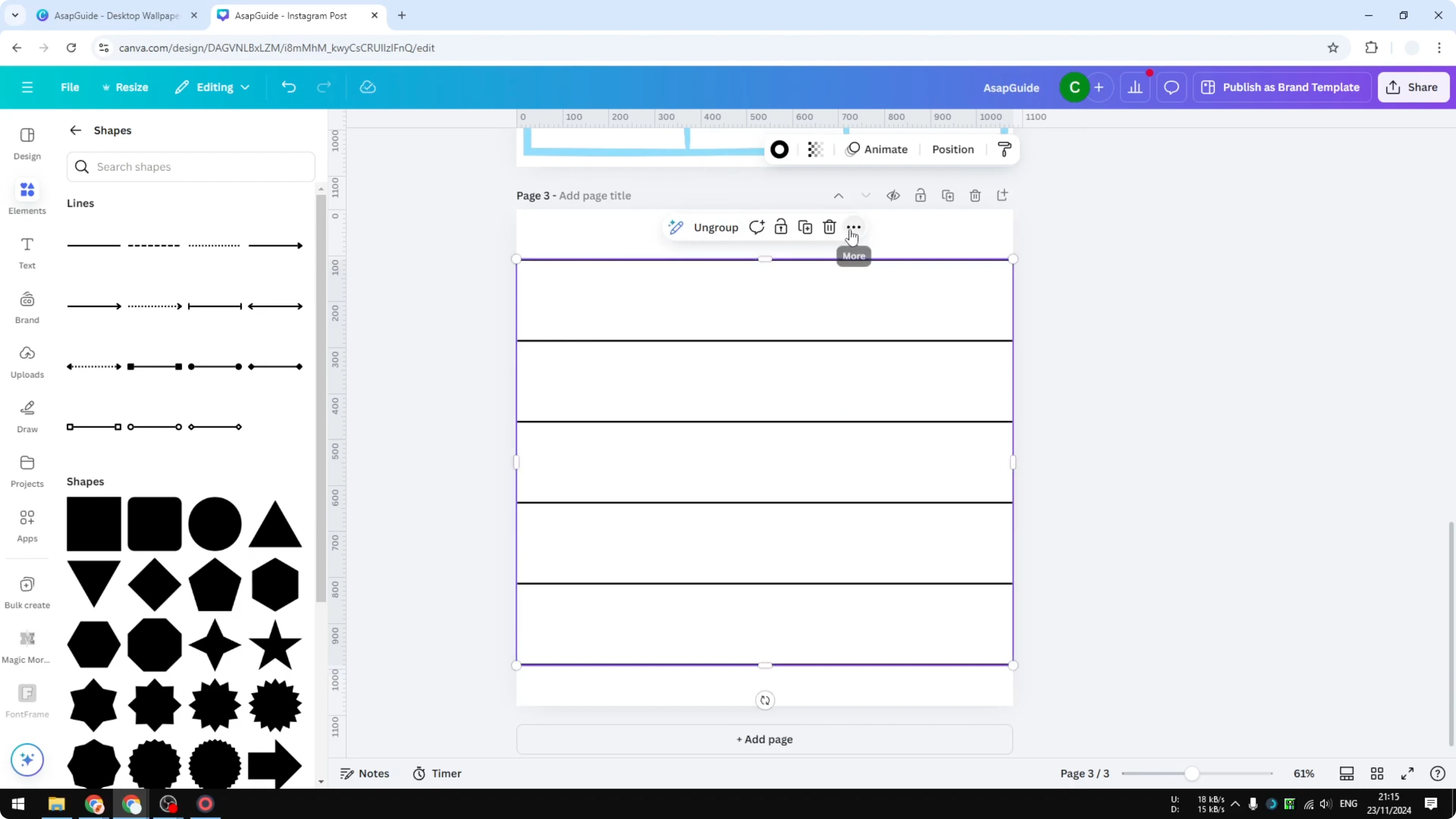 Screenshot from How to Make a Grid on Canva at 120s