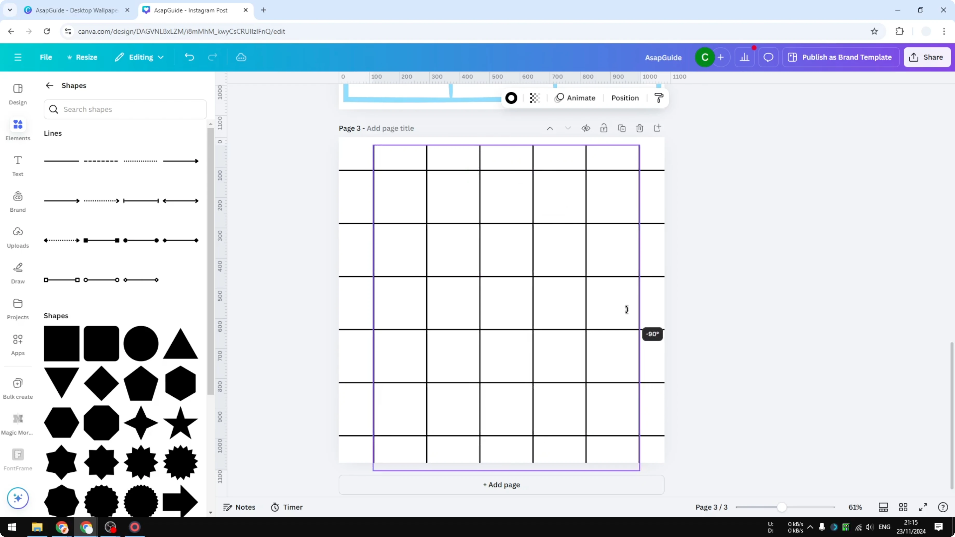 Screenshot from How to Make a Grid on Canva at 127s