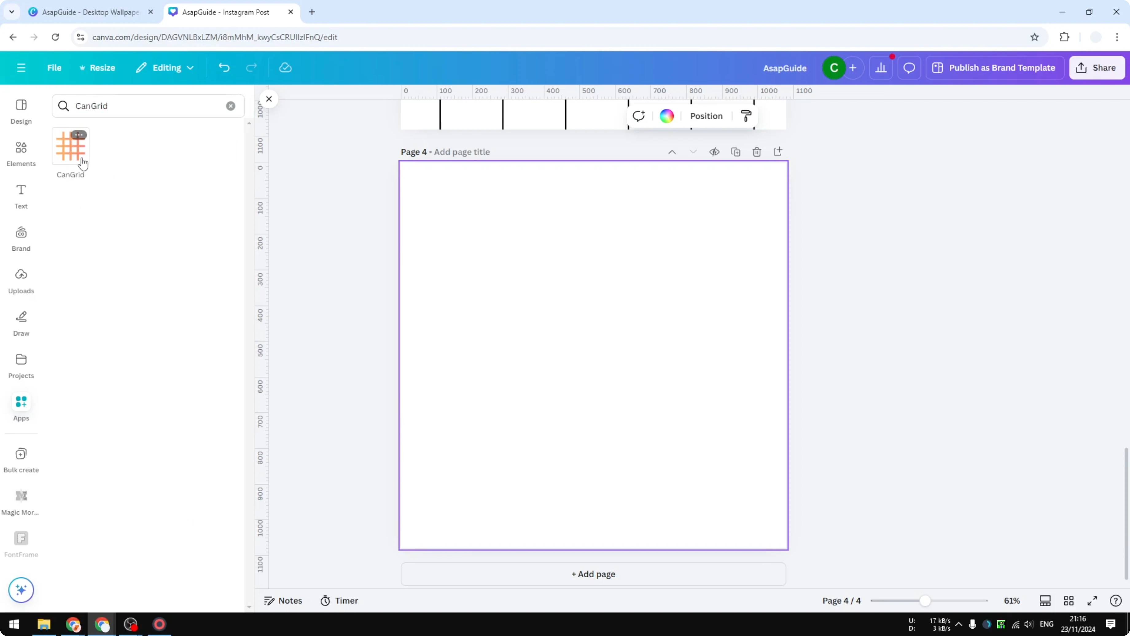 Screenshot from How to Make a Grid on Canva at 178s