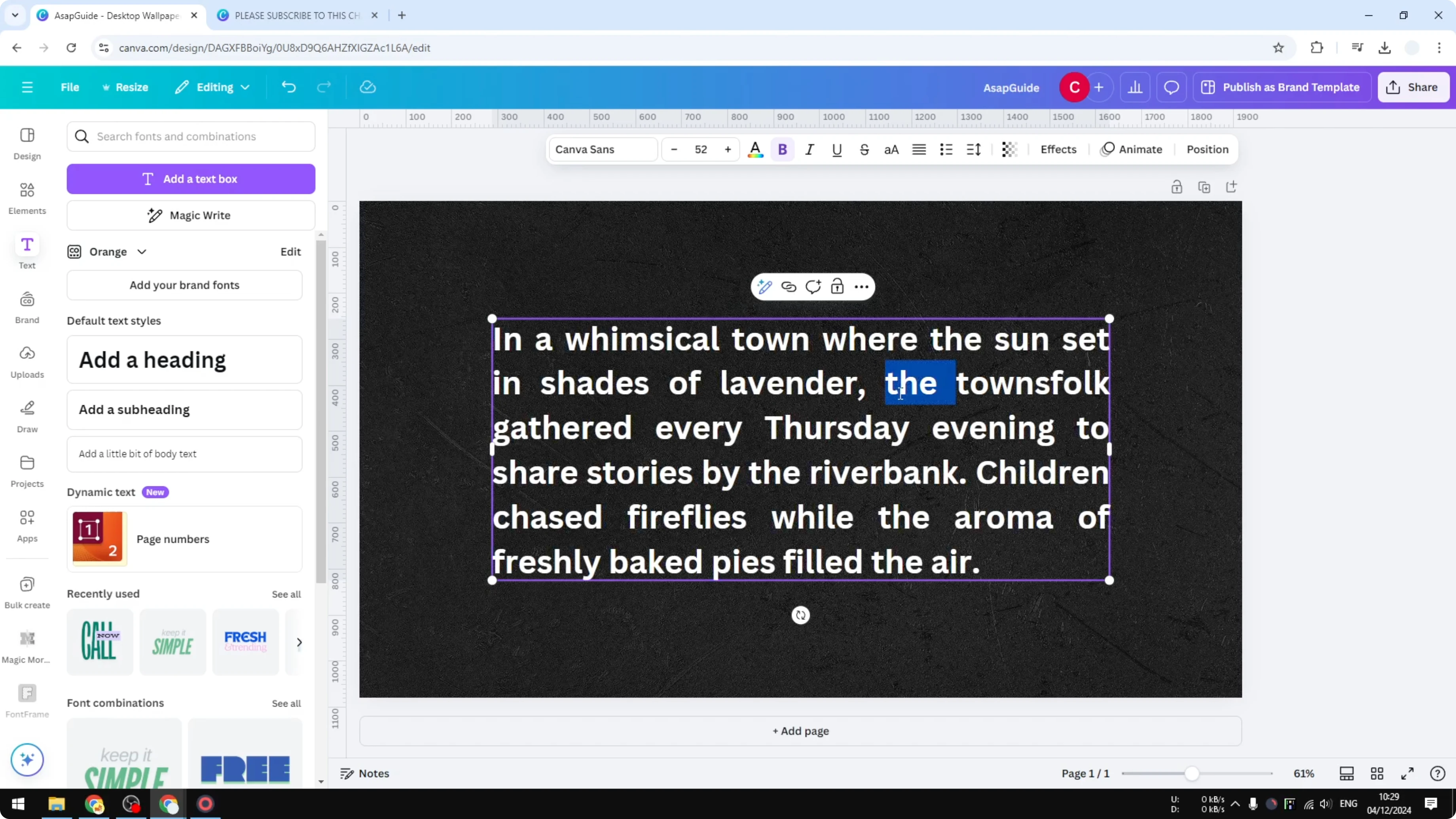 Screenshot from How to Make a Hanging Indent on Canva at 21s