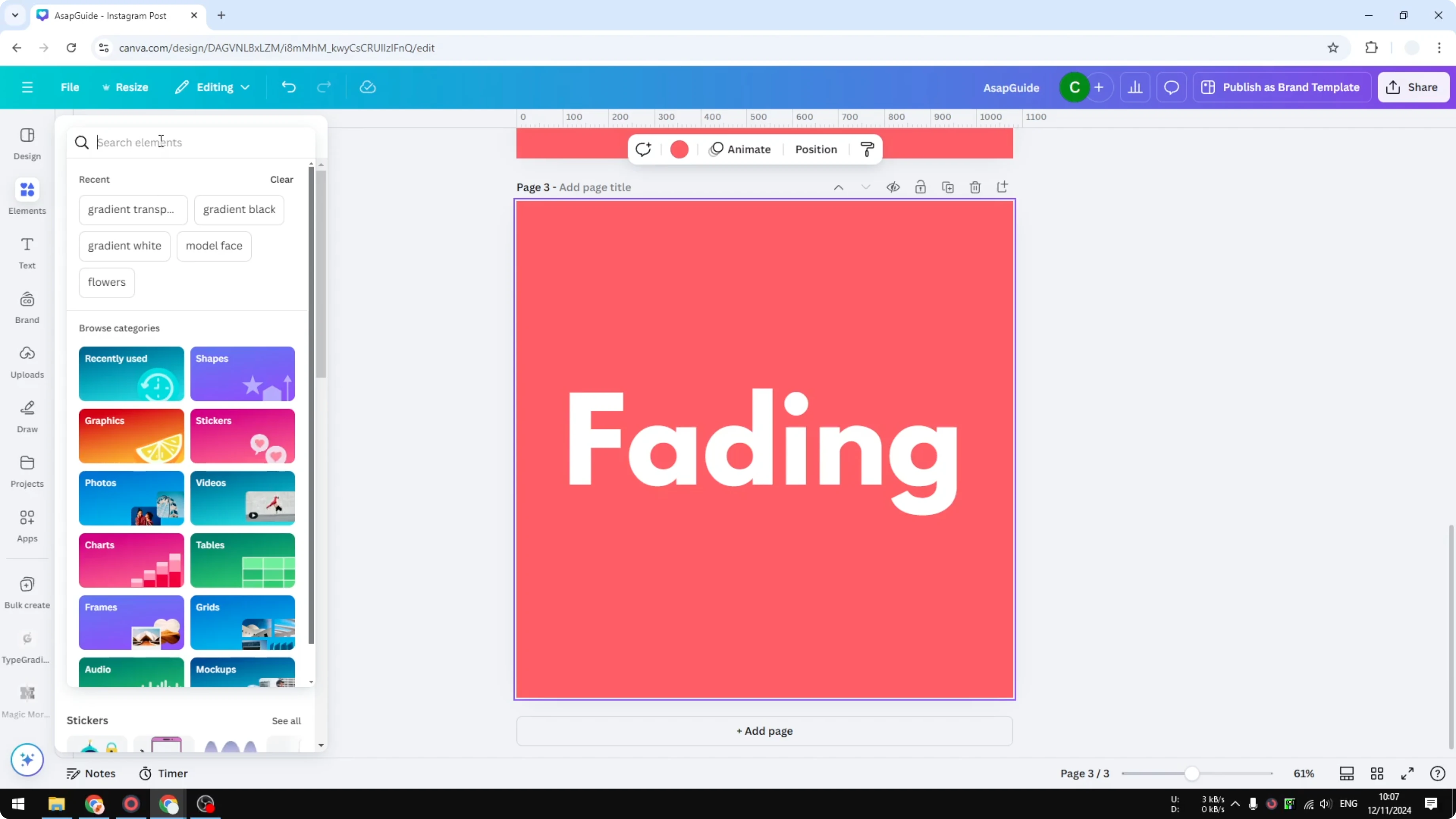 Screenshot from How to Make Letters Transparent in Canva at 117s