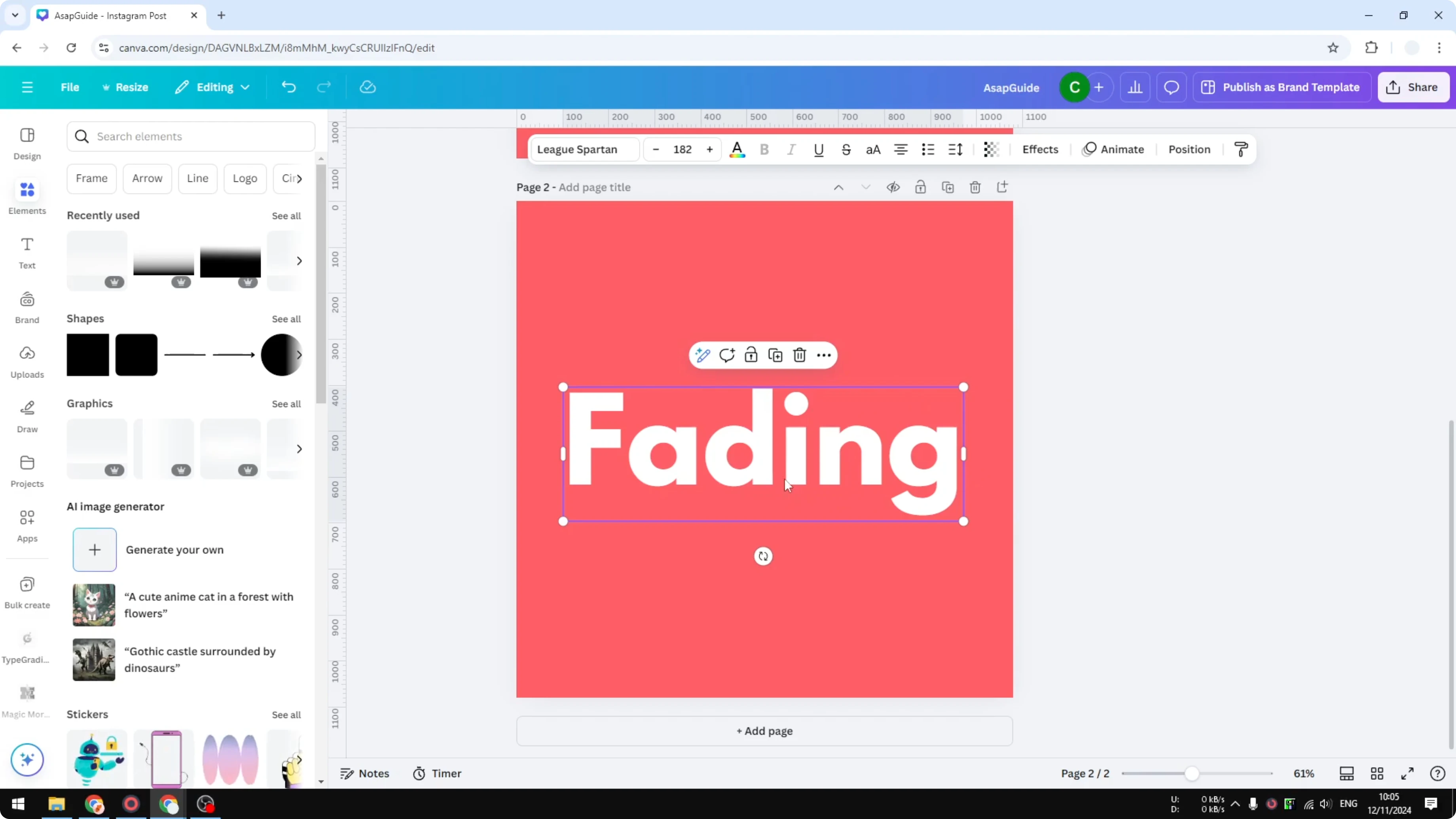 Screenshot from How to Make Letters Transparent in Canva at 28s