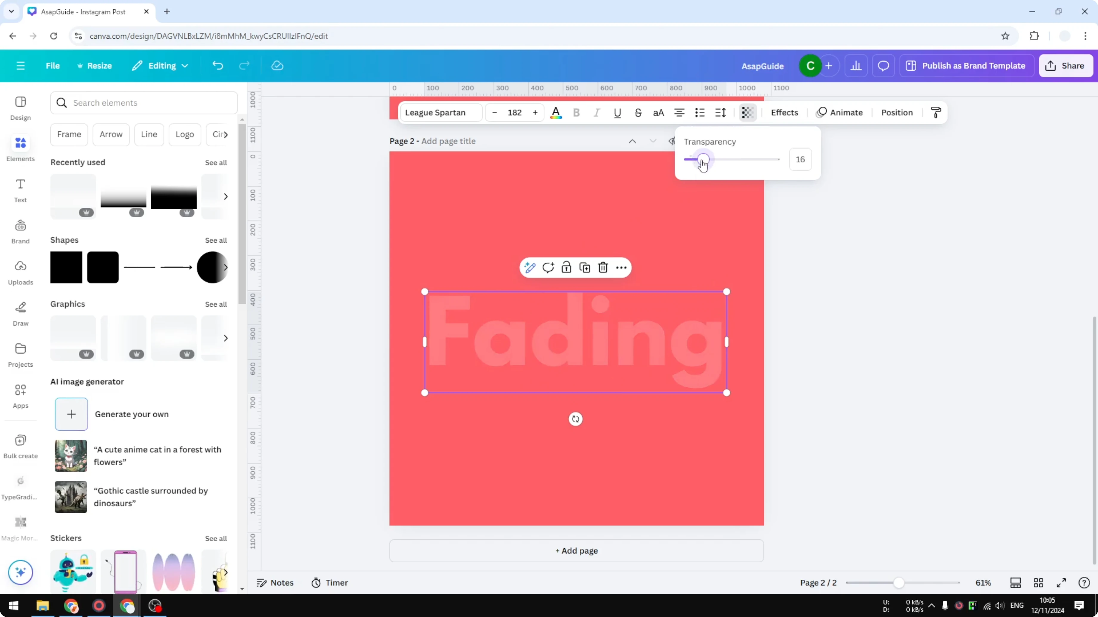 Screenshot from How to Make Letters Transparent in Canva at 40s
