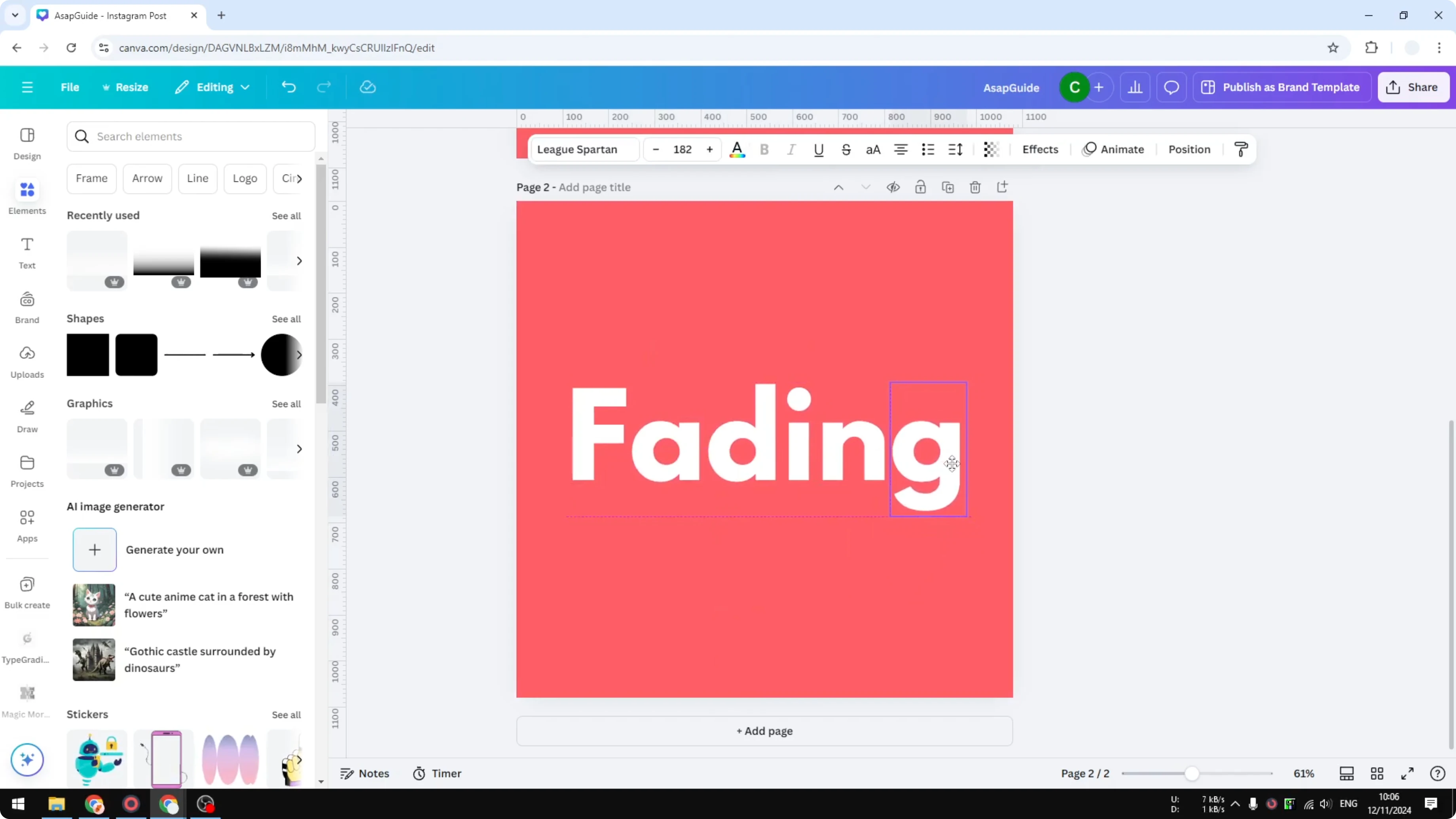 Screenshot from How to Make Letters Transparent in Canva at 81s