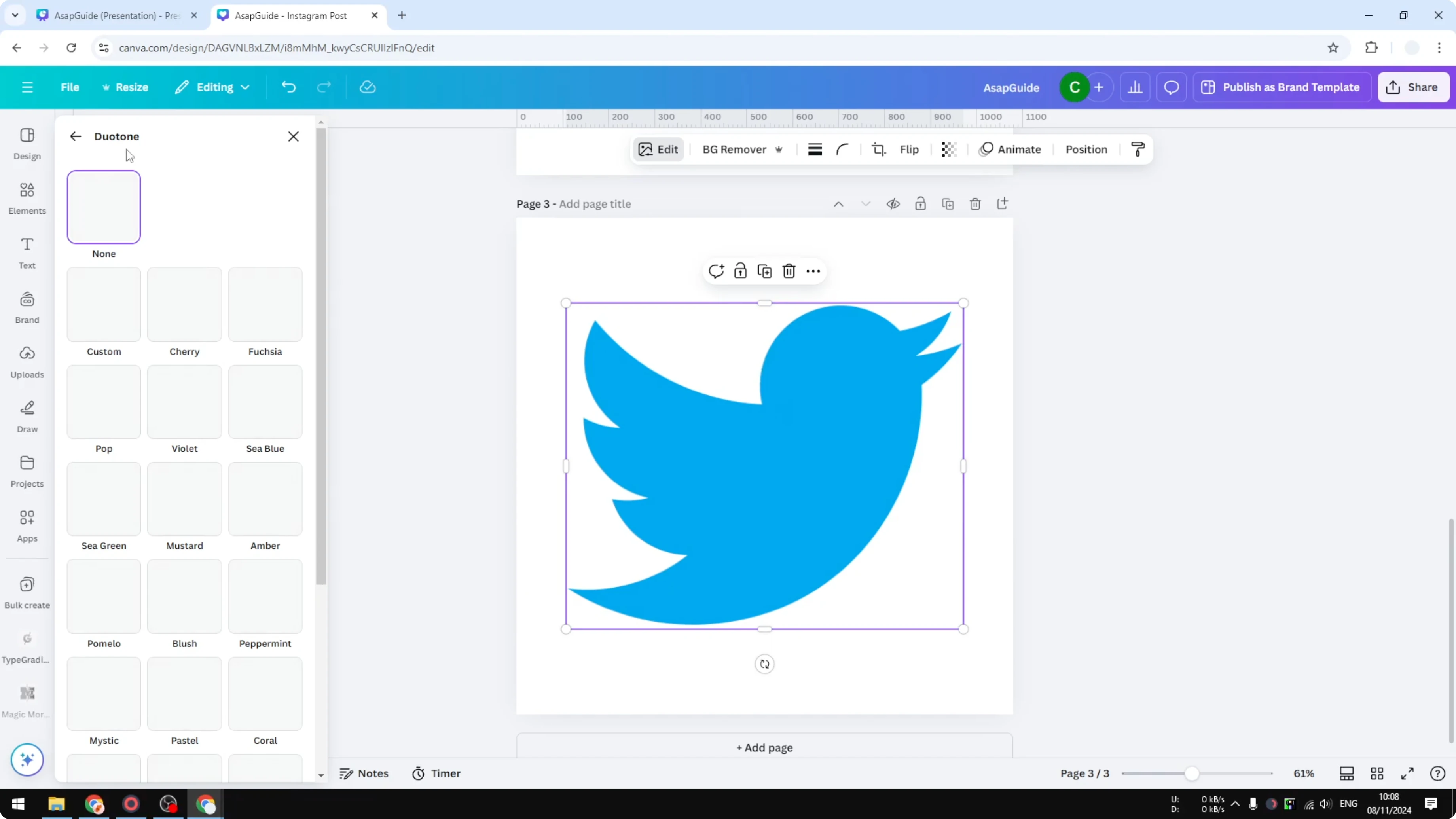 Screenshot from How to Make Logo Black and White in Canva at 147s