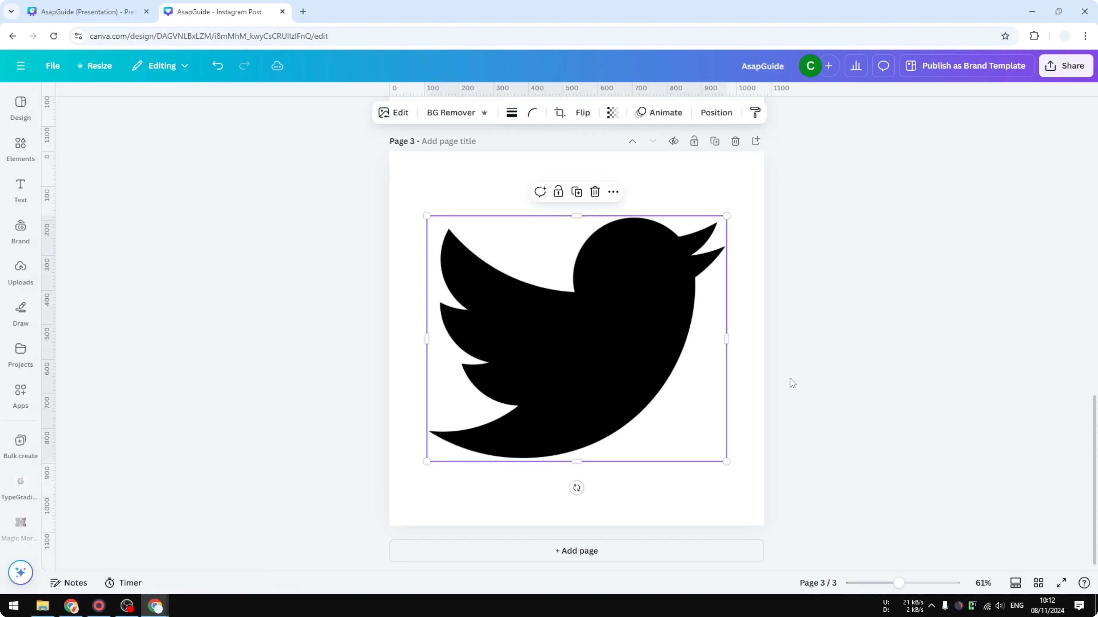 Screenshot from How to Make Logo Black and White in Canva at 174s
