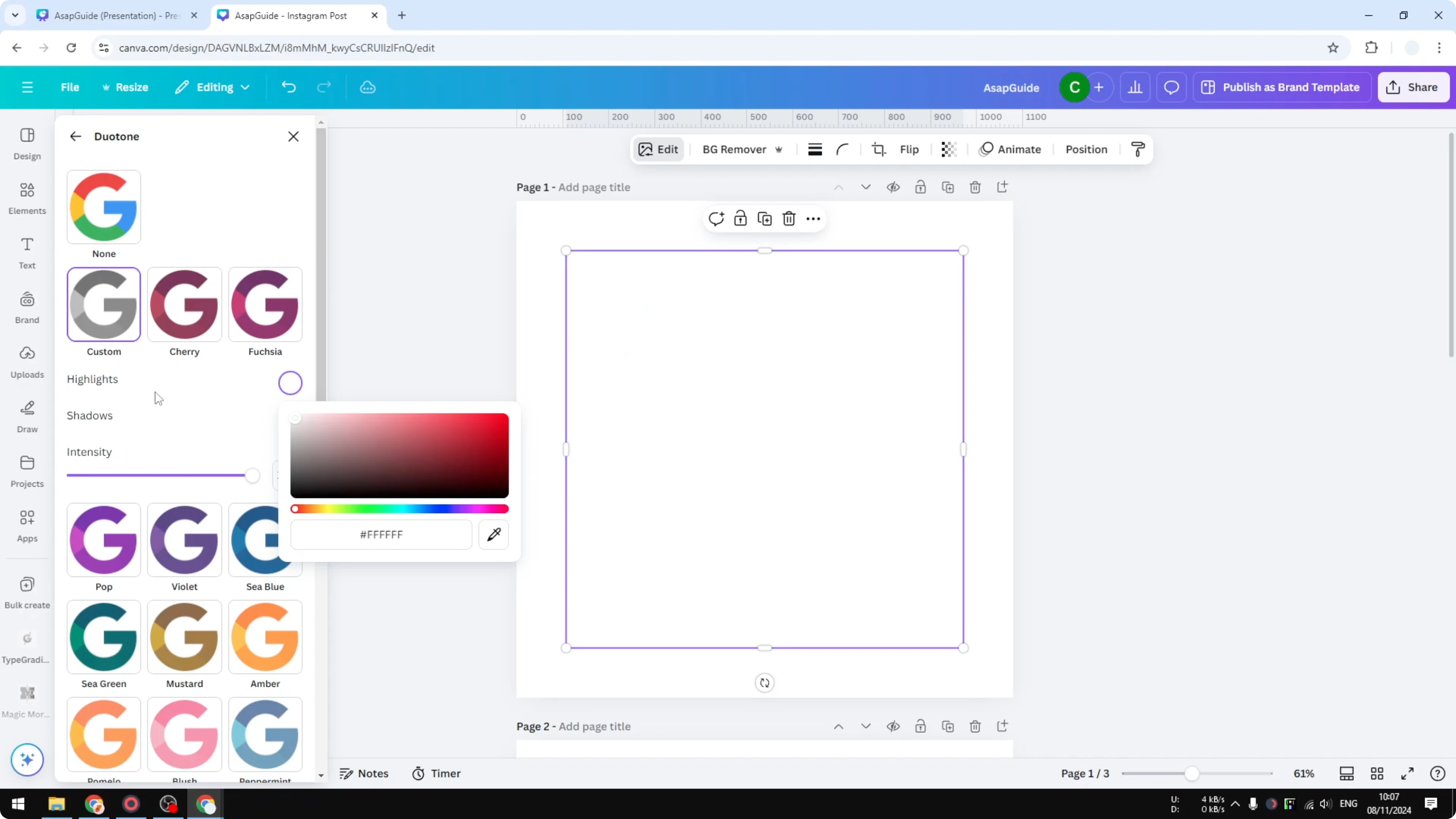 Screenshot from How to Make Logo Black and White in Canva at 84s