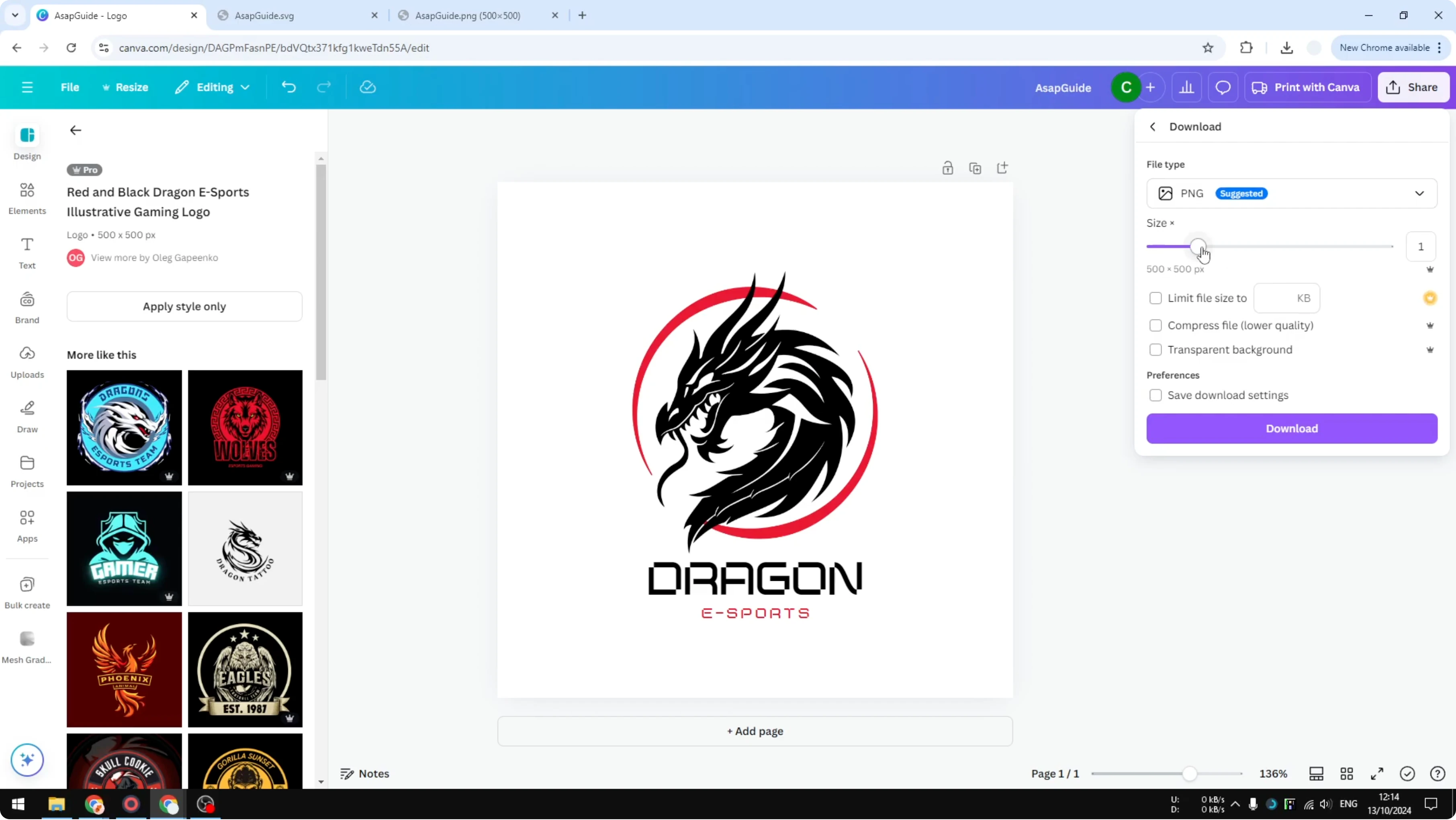 Screenshot from How to Make Logo Look Sharp in Canva at 60s