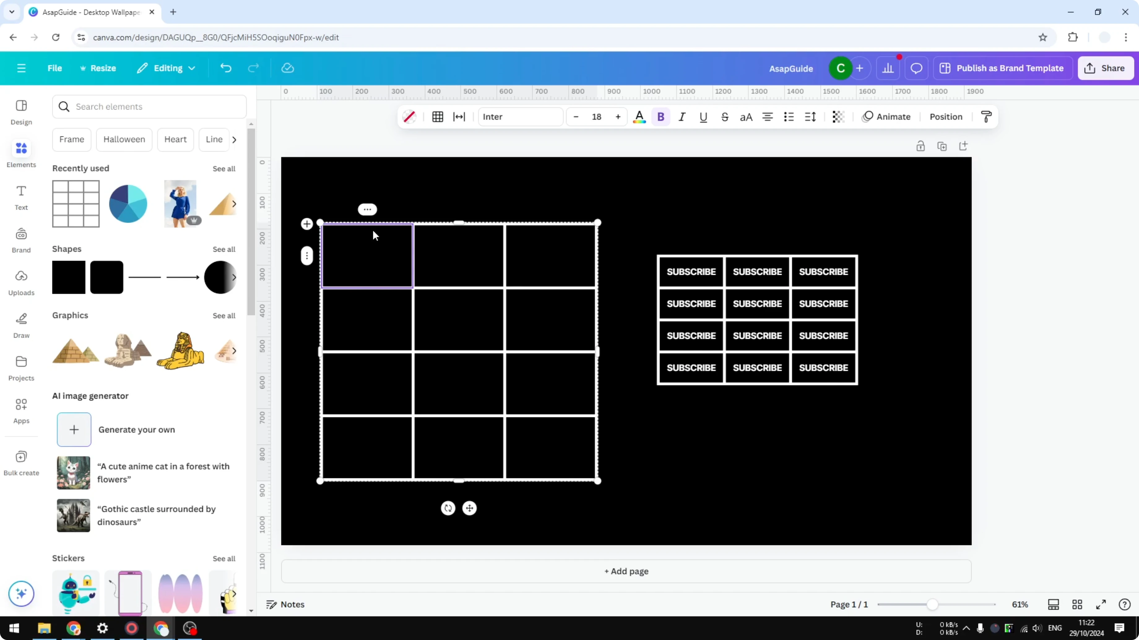 Screenshot from How to Make Rows Thinner in Canva Table at 105s