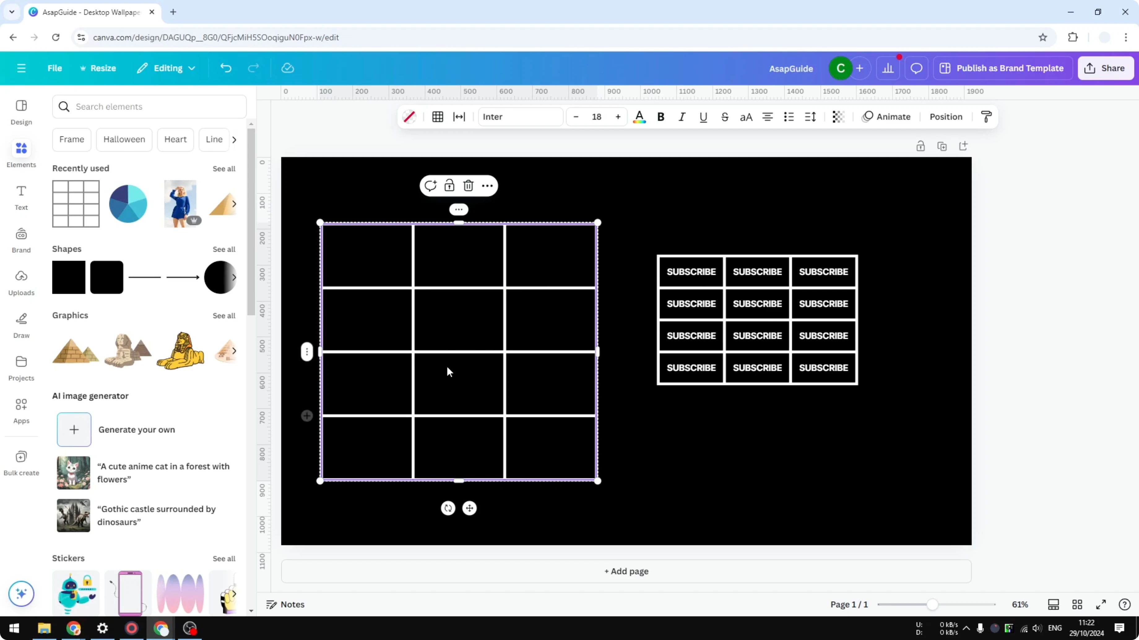 Screenshot from How to Make Rows Thinner in Canva Table at 115s
