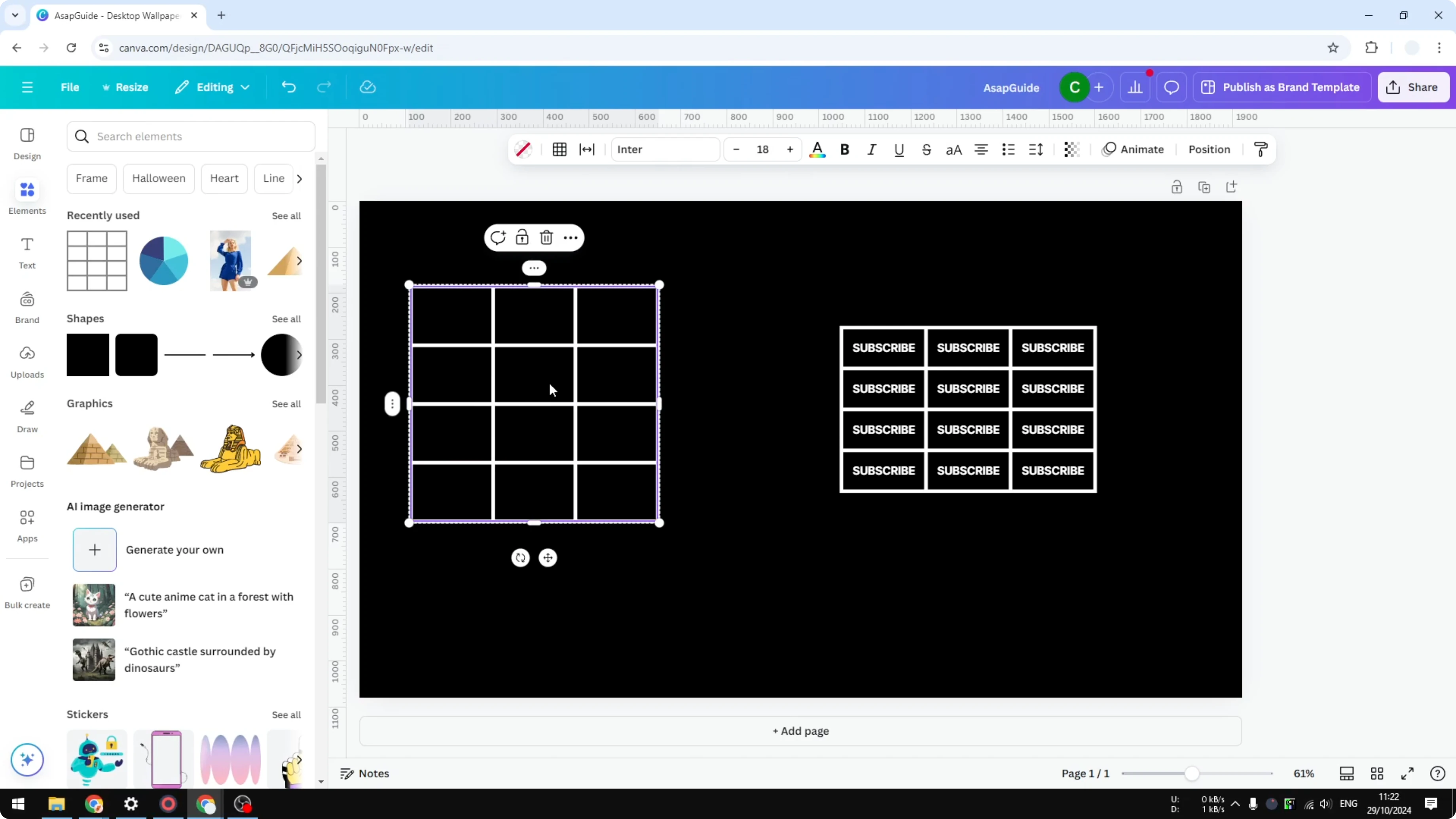 Screenshot from How to Make Rows Thinner in Canva Table at 131s