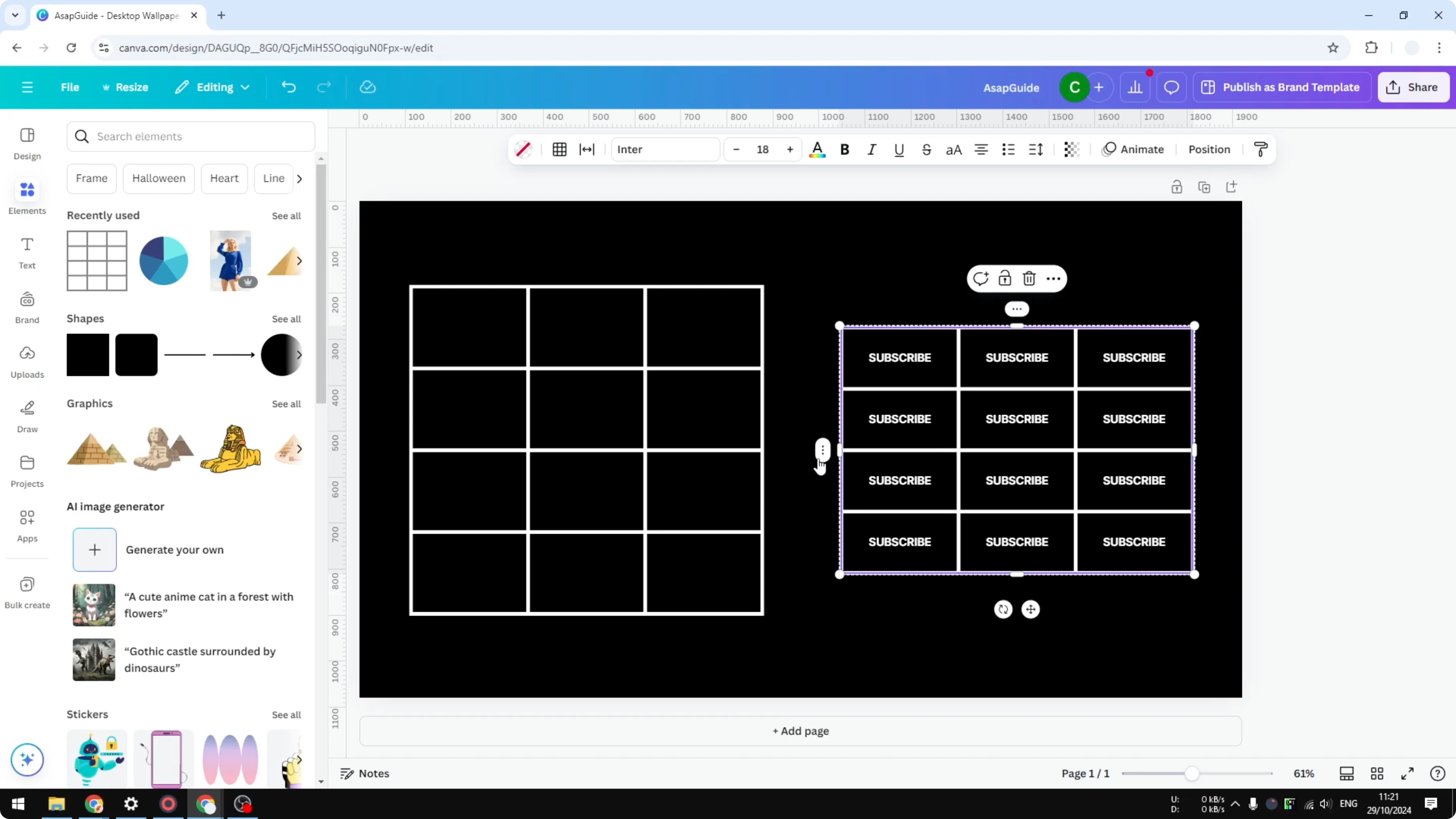 Screenshot from How to Make Rows Thinner in Canva Table at 56s