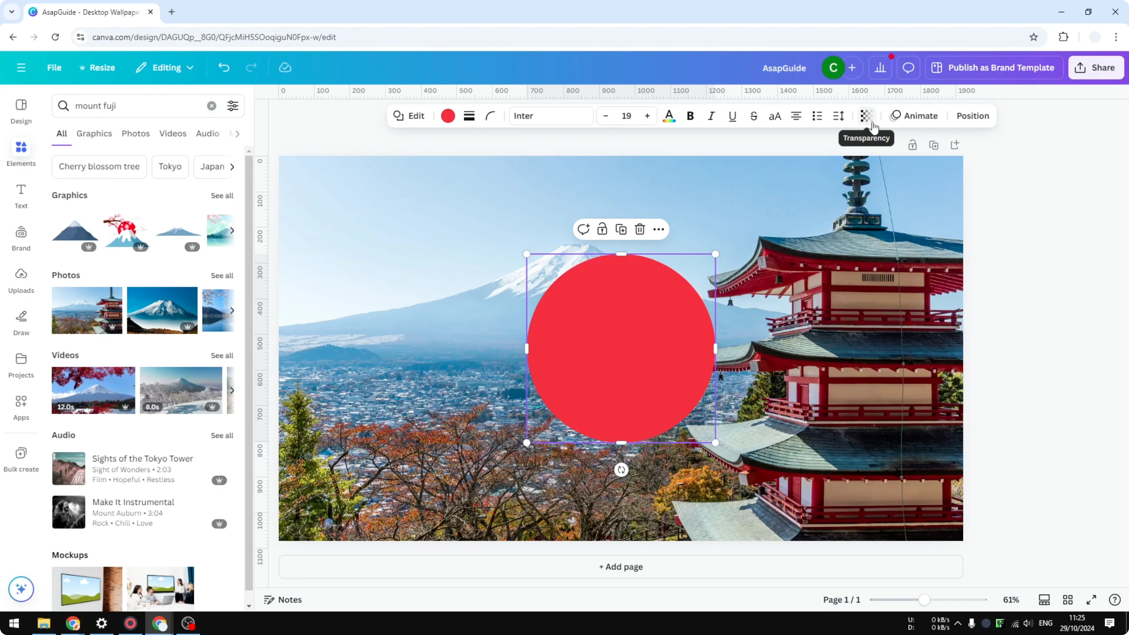 Screenshot from How to Make a Shape Transparent in Canva at 25s