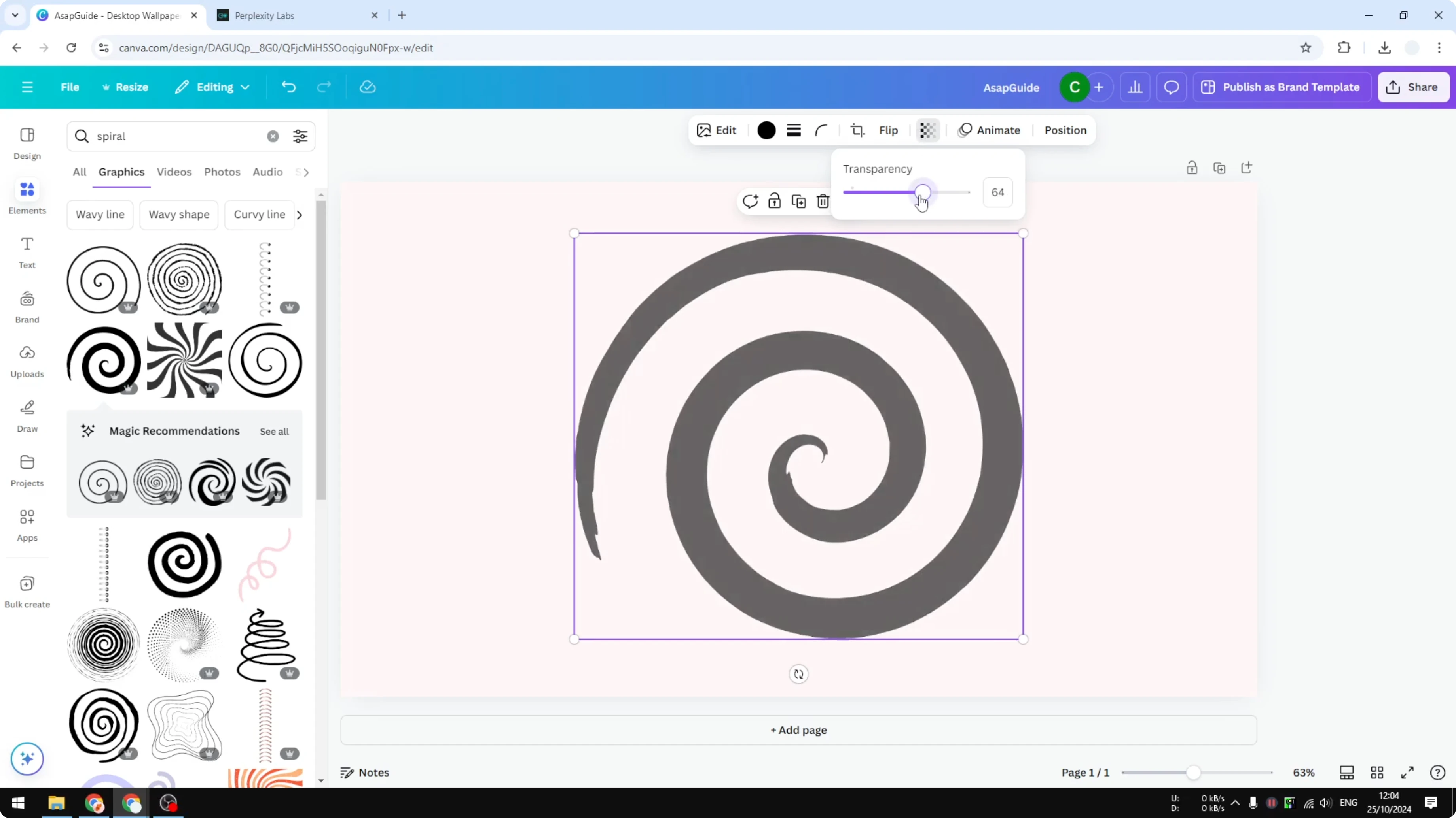 Screenshot from How to Make Spiral Text in Canva at 67s