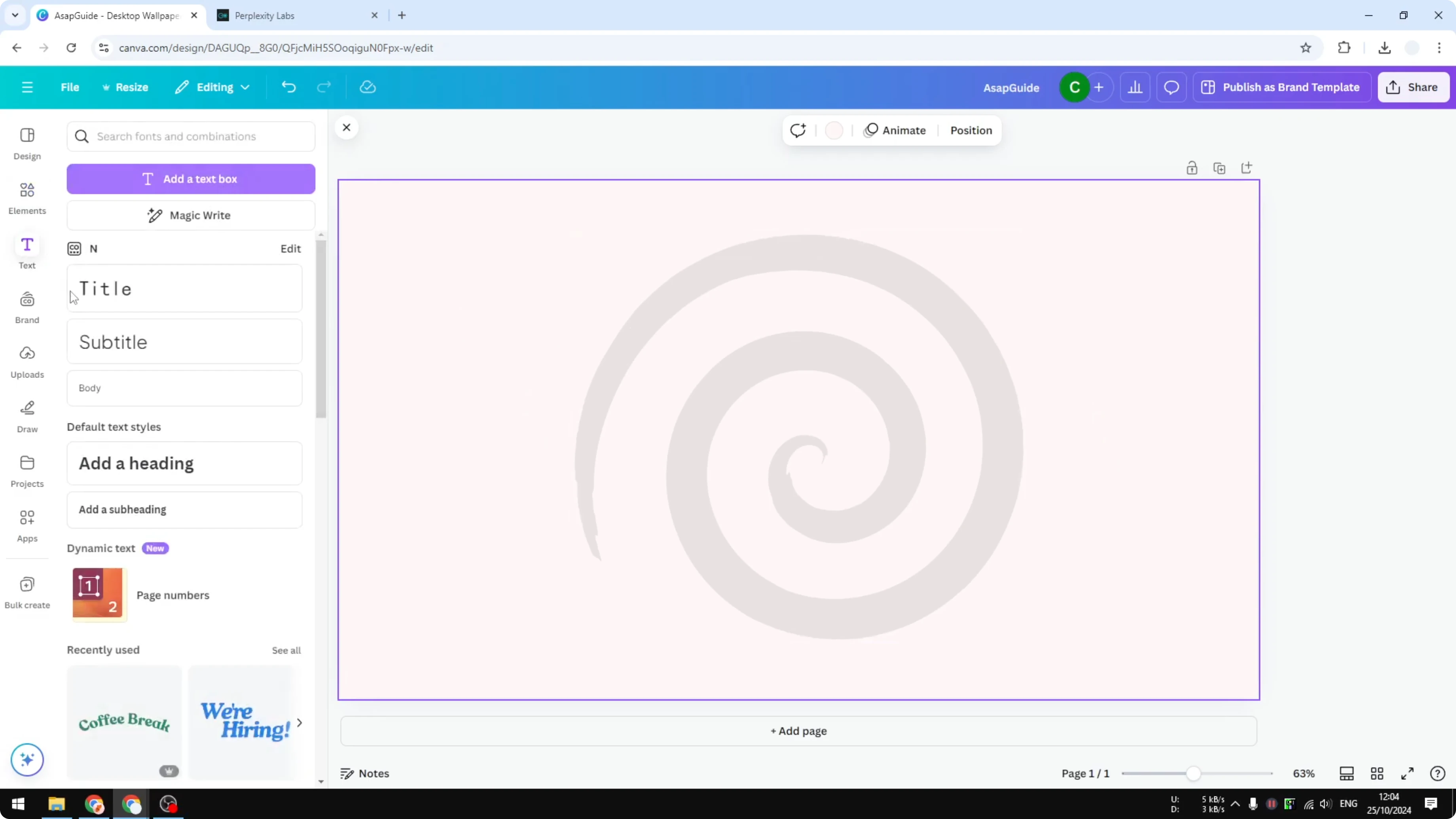 Screenshot from How to Make Spiral Text in Canva at 77s