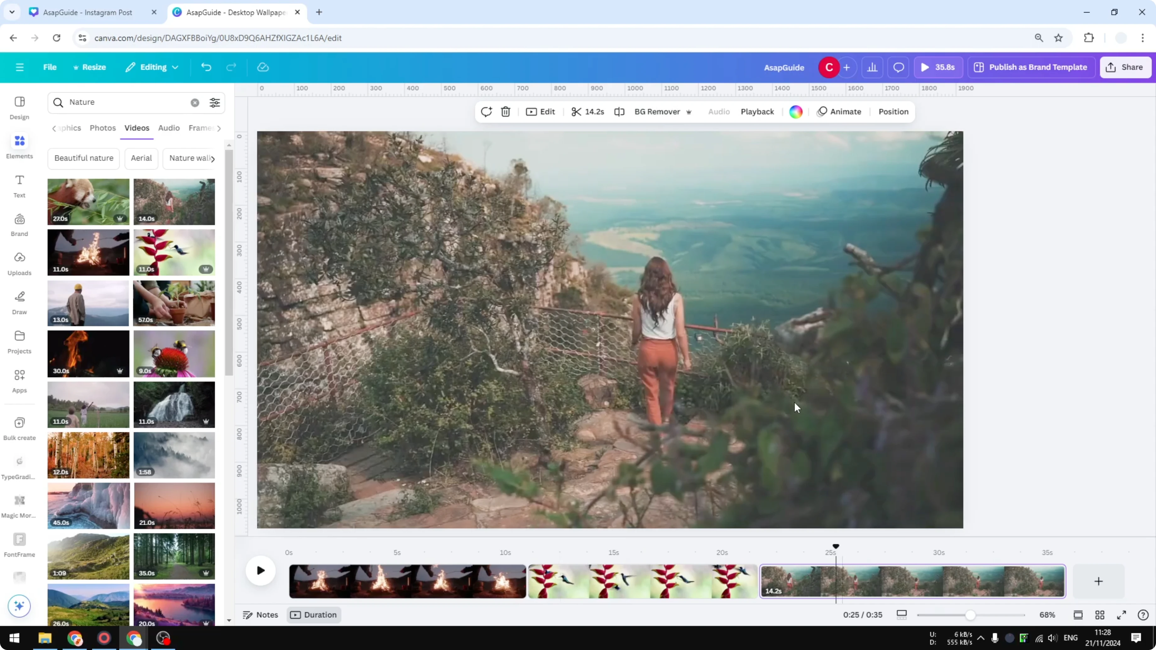 Screenshot from How to Merge Multiple Videos into One Using Canva at 73s