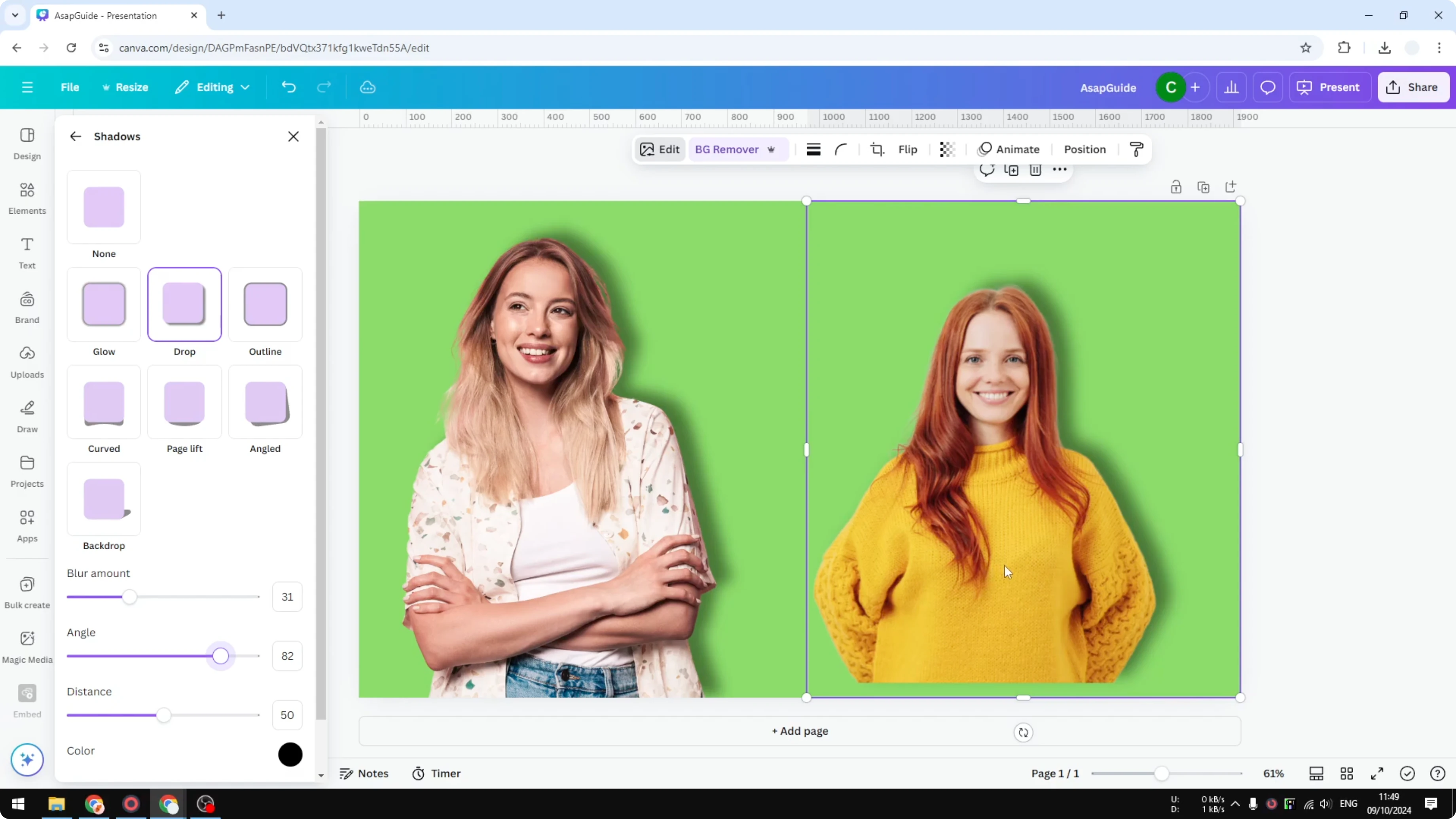Screenshot from How to Merge Two Images in Canva at 249s