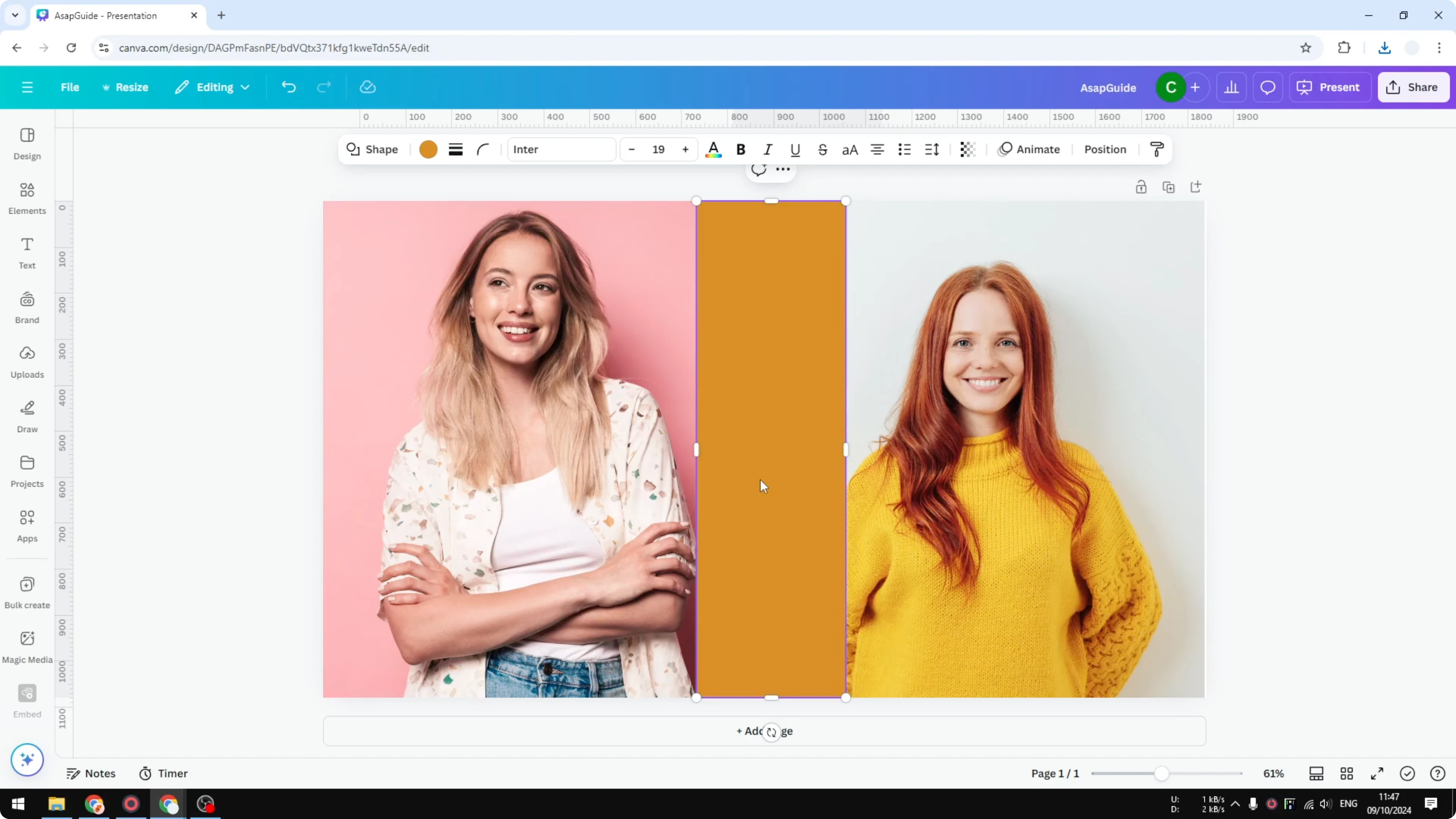 Screenshot from How to Merge Two Images in Canva at 87s