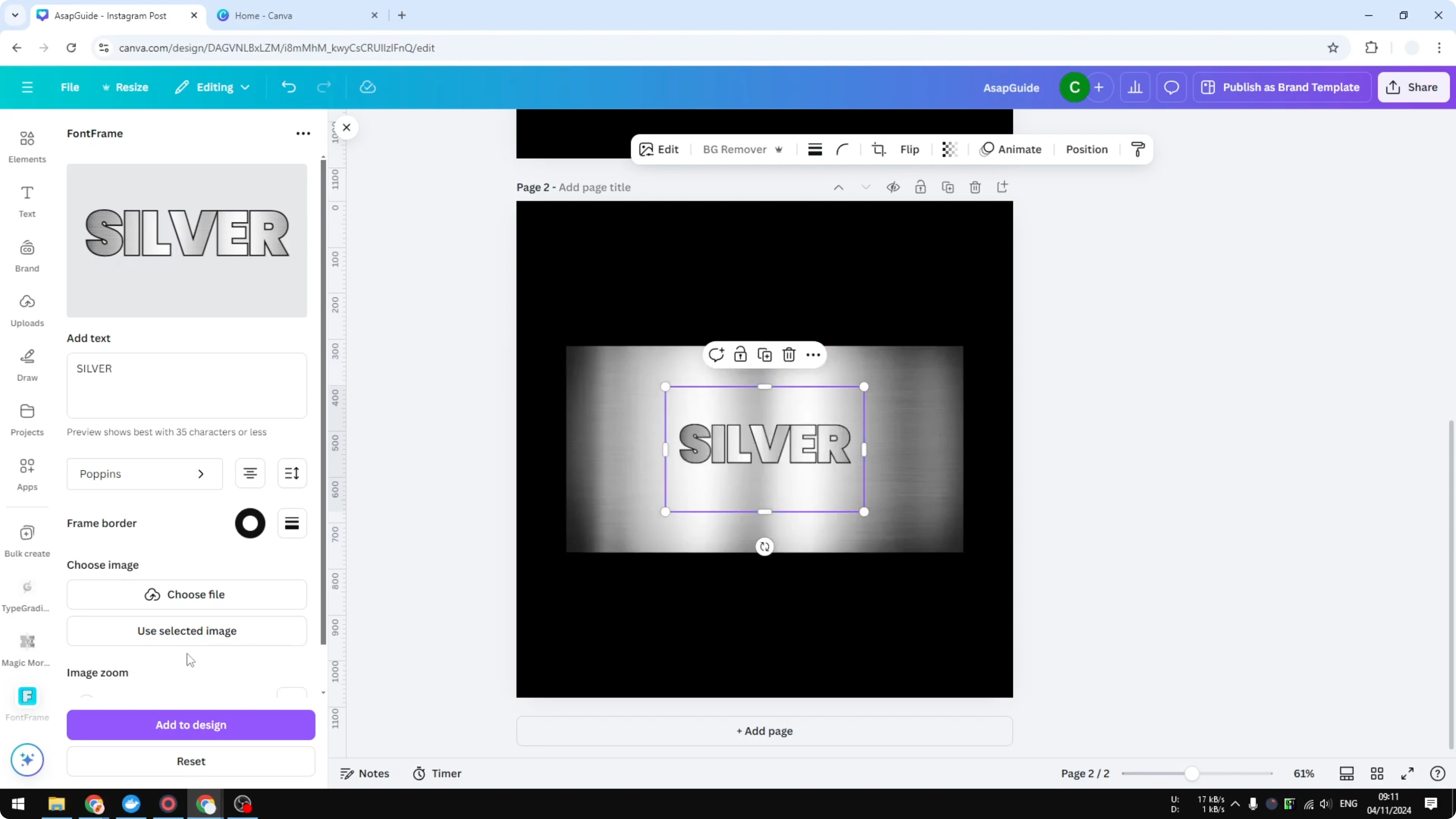 Screenshot from How to Get Metallic Colors in Canva at 108s