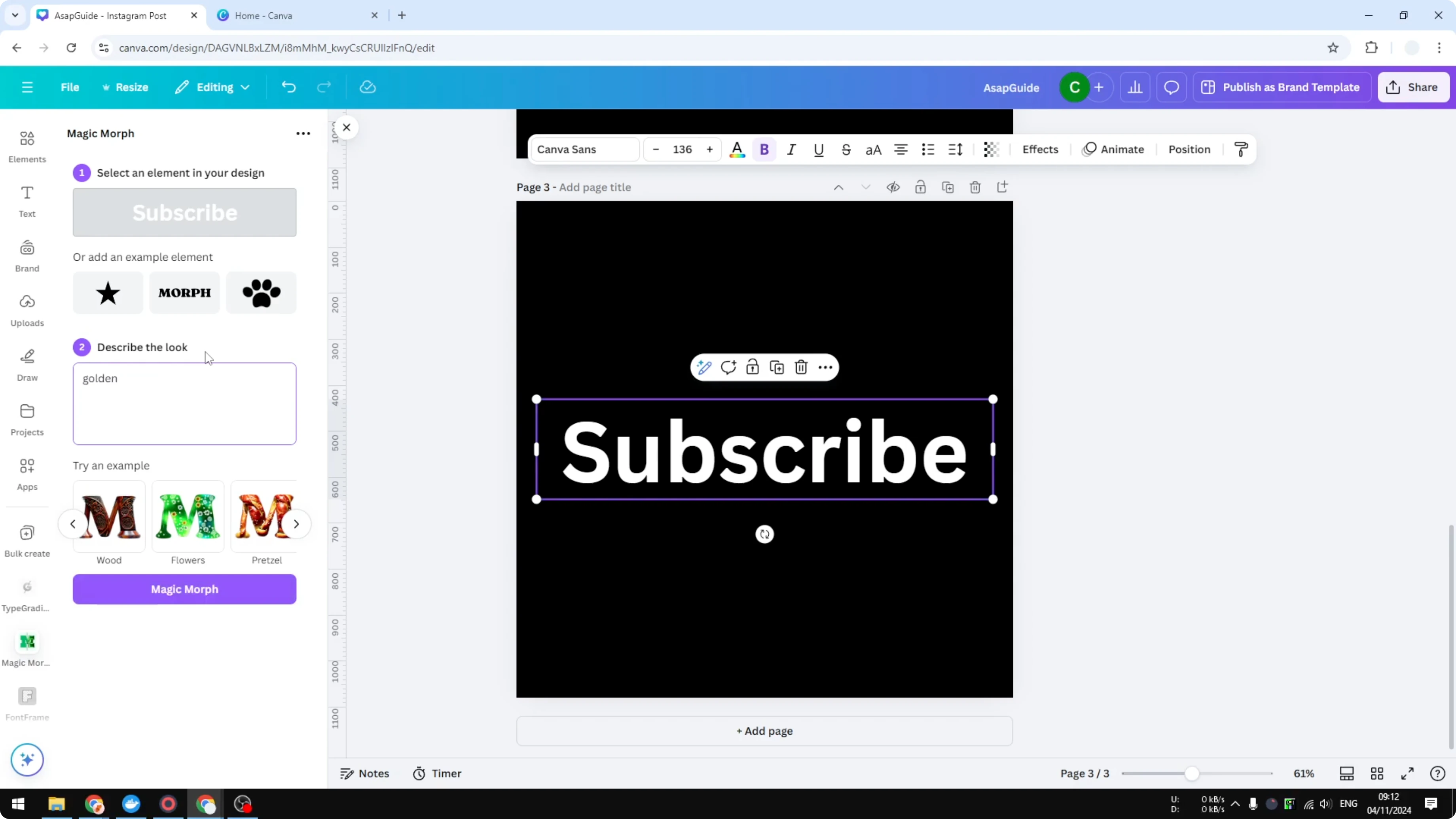 Screenshot from How to Get Metallic Colors in Canva at 165s