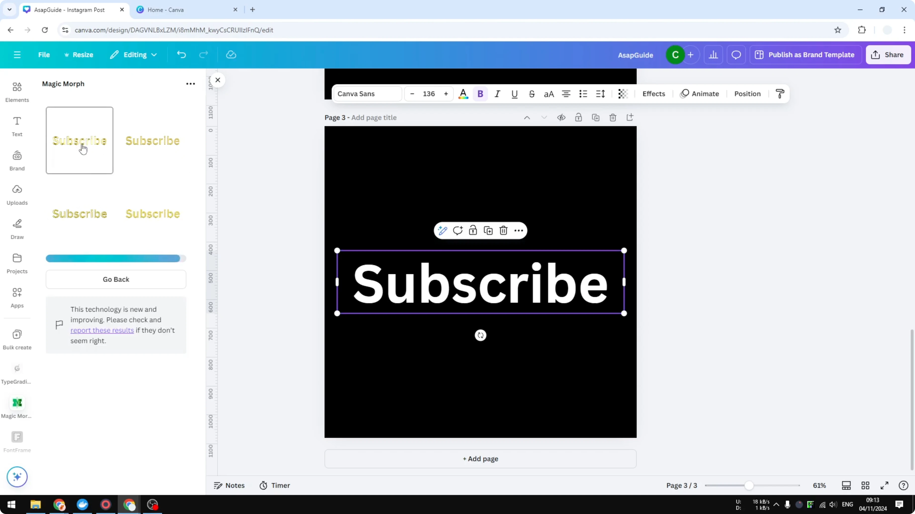 Screenshot from How to Get Metallic Colors in Canva at 199s