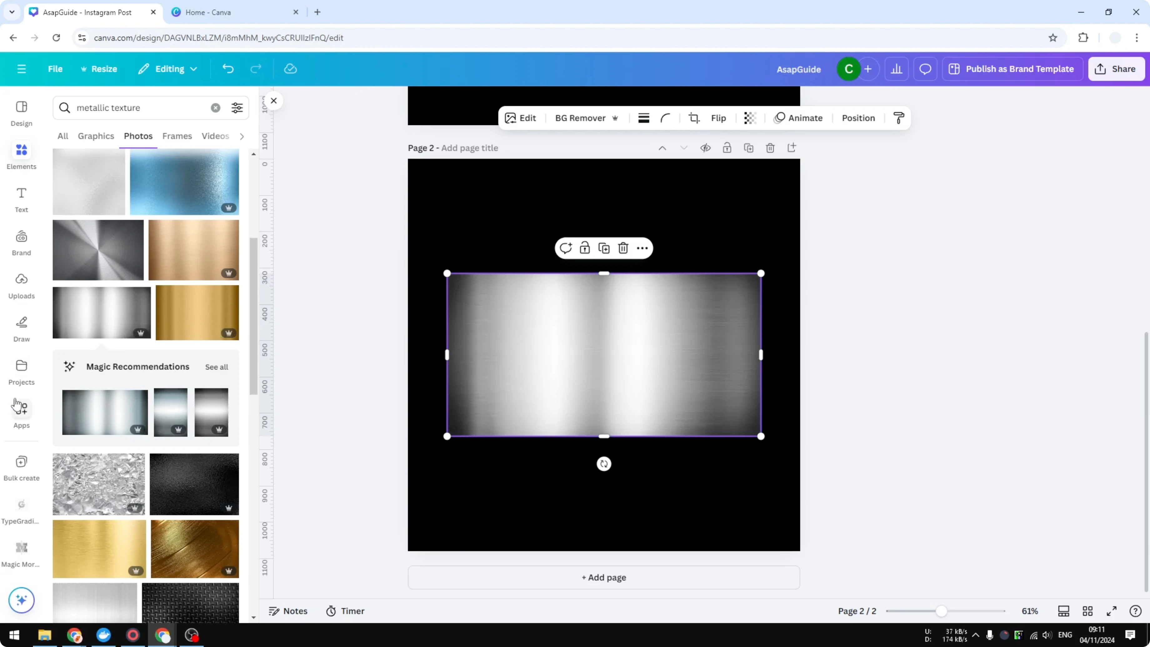 Screenshot from How to Get Metallic Colors in Canva at 52s