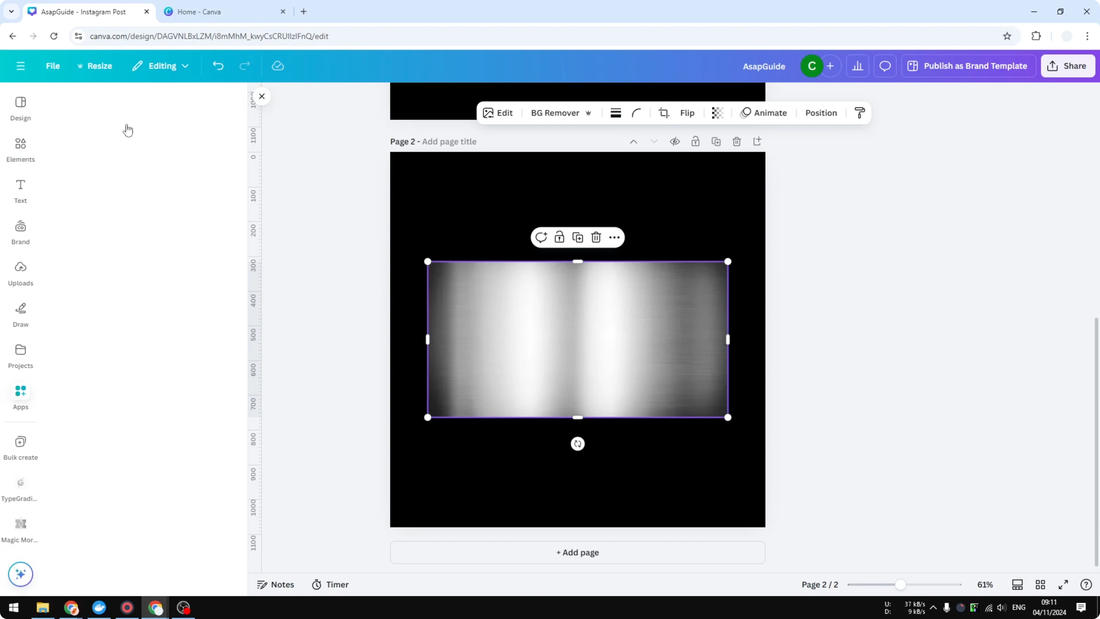 Screenshot from How to Get Metallic Colors in Canva at 57s