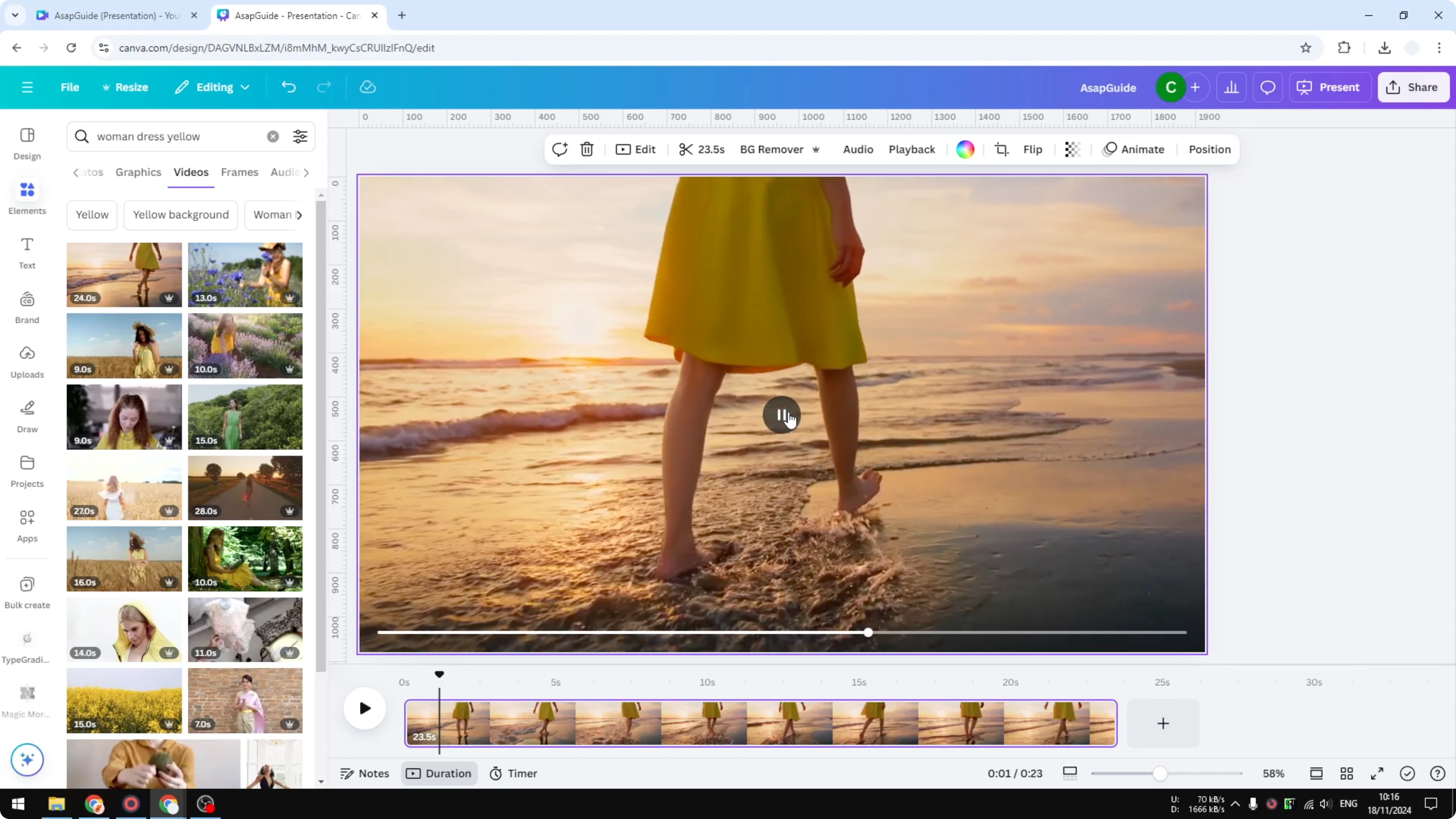 Screenshot from How to Mirror Video in Canva at 25s