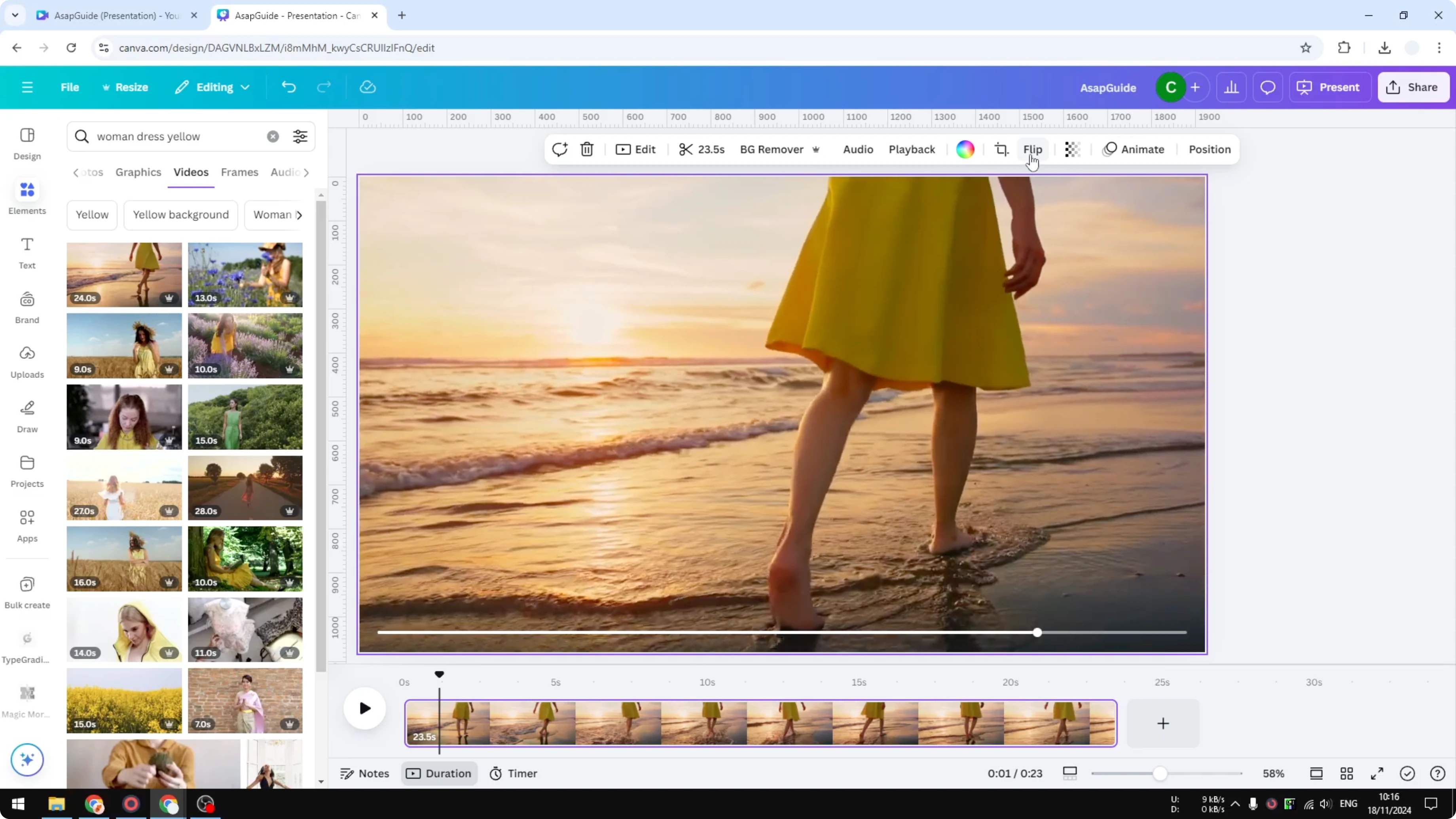 Screenshot from How to Mirror Video in Canva at 30s