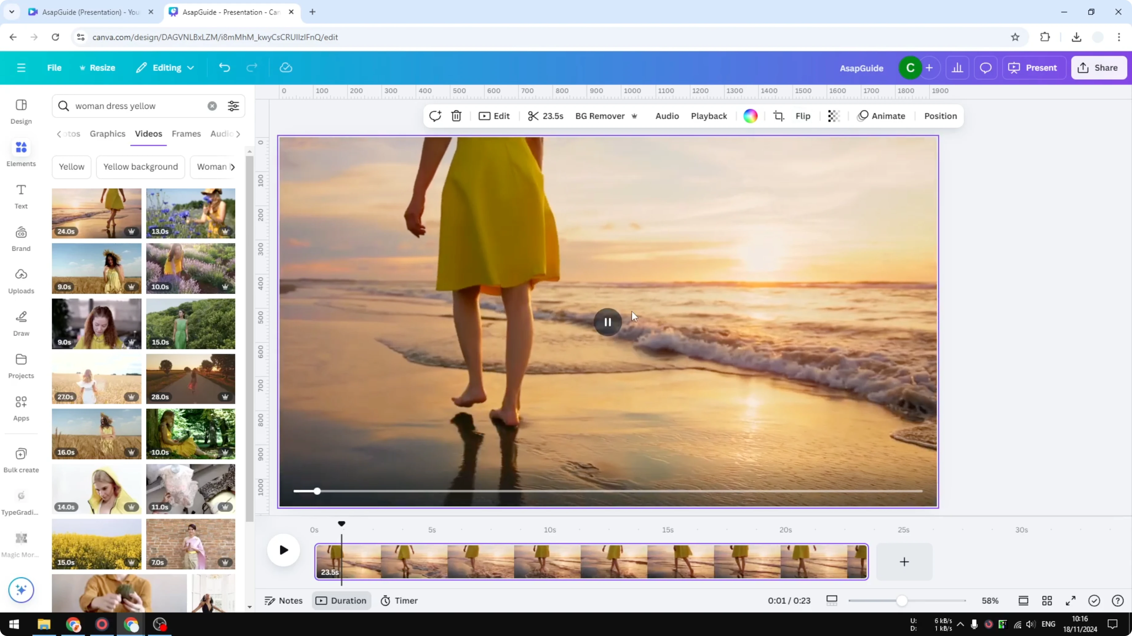 Screenshot from How to Mirror Video in Canva at 39s