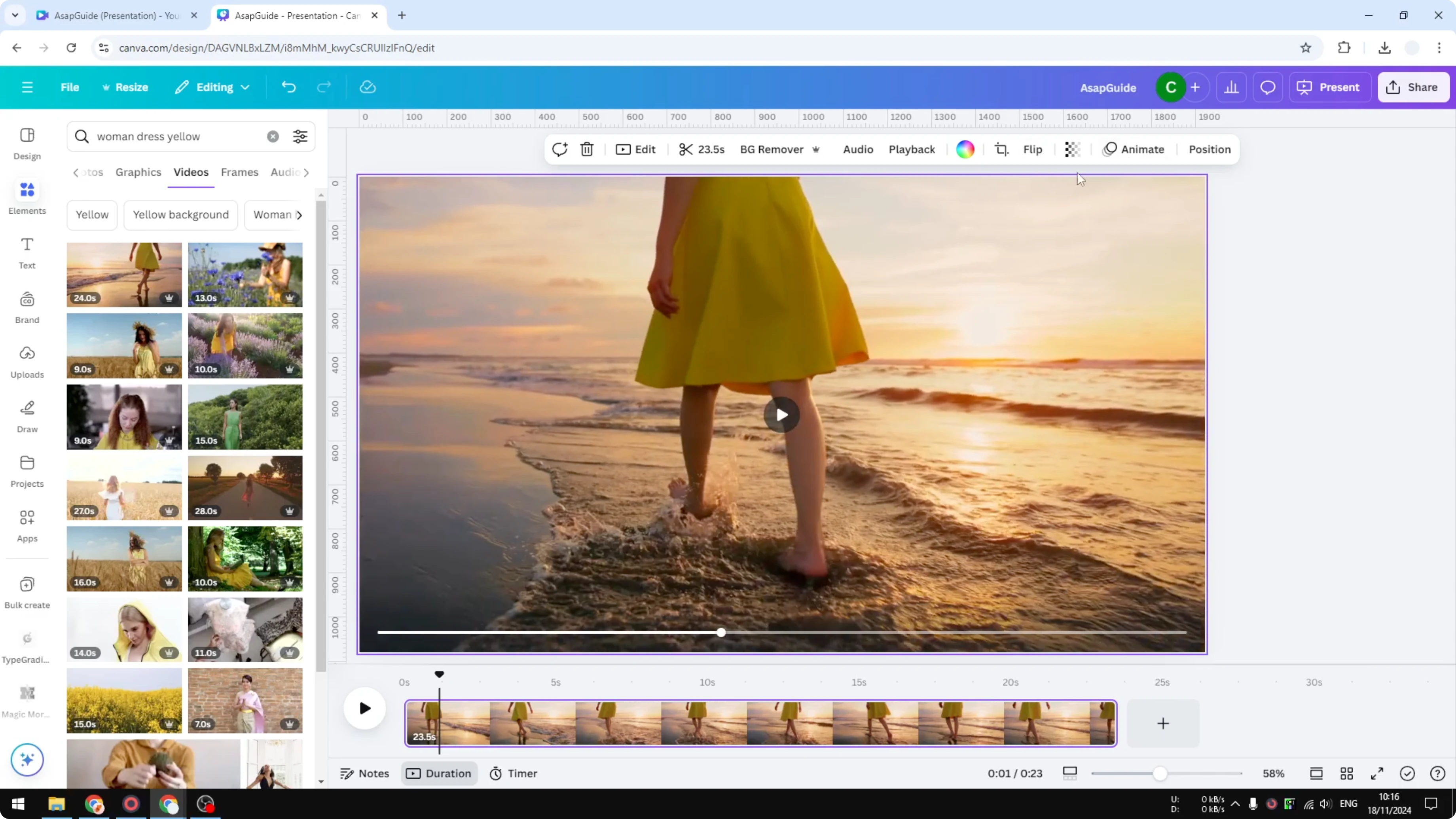 Screenshot from How to Mirror Video in Canva at 49s