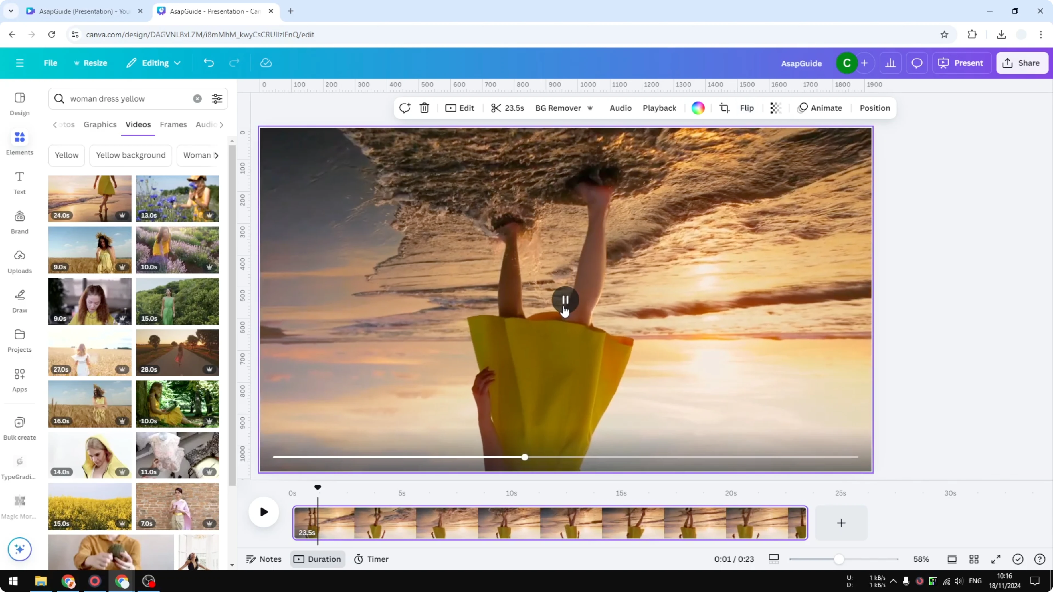Screenshot from How to Mirror Video in Canva at 53s