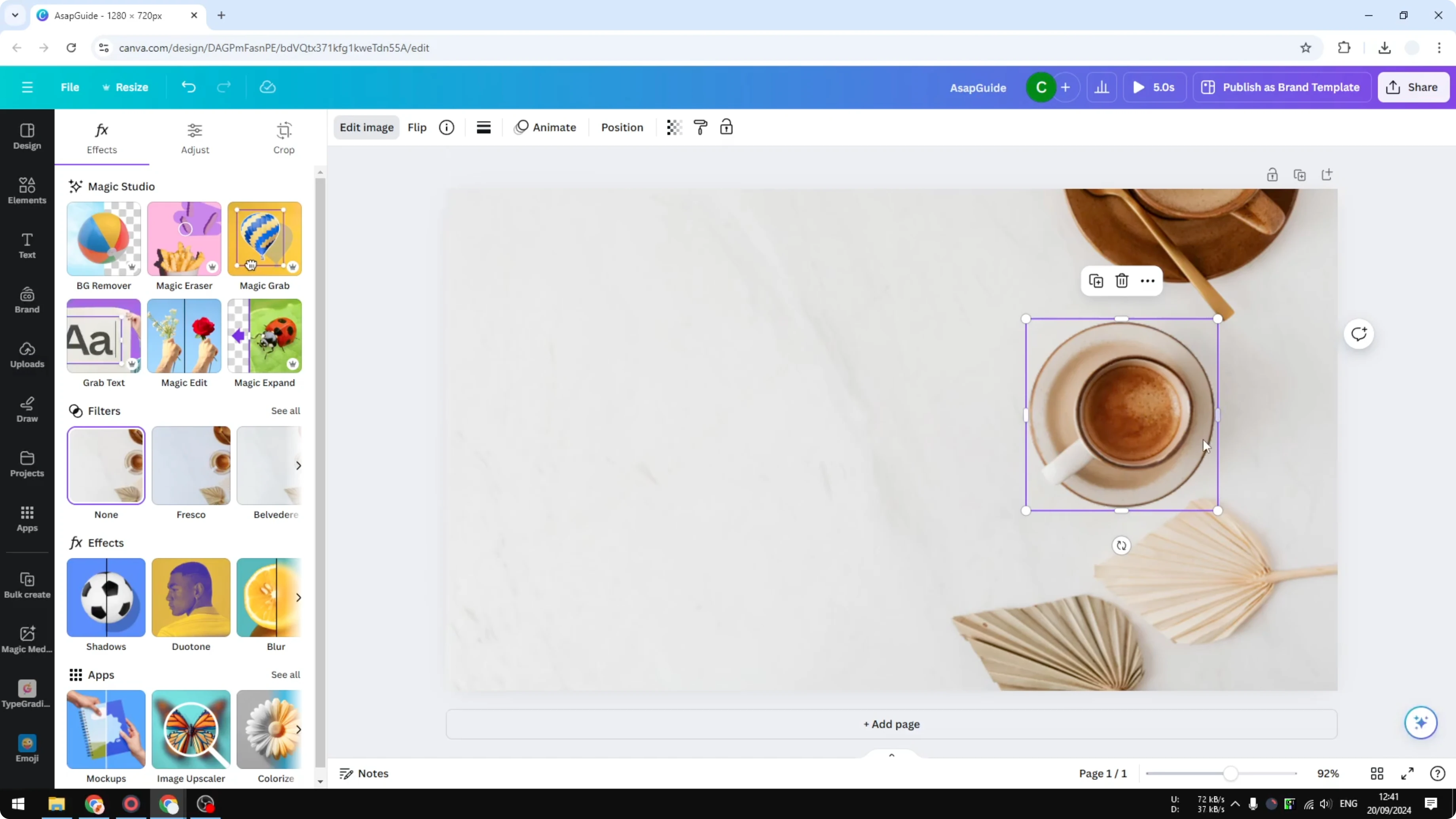 Screenshot from How to Move an Object from an Image in Canva at 119s