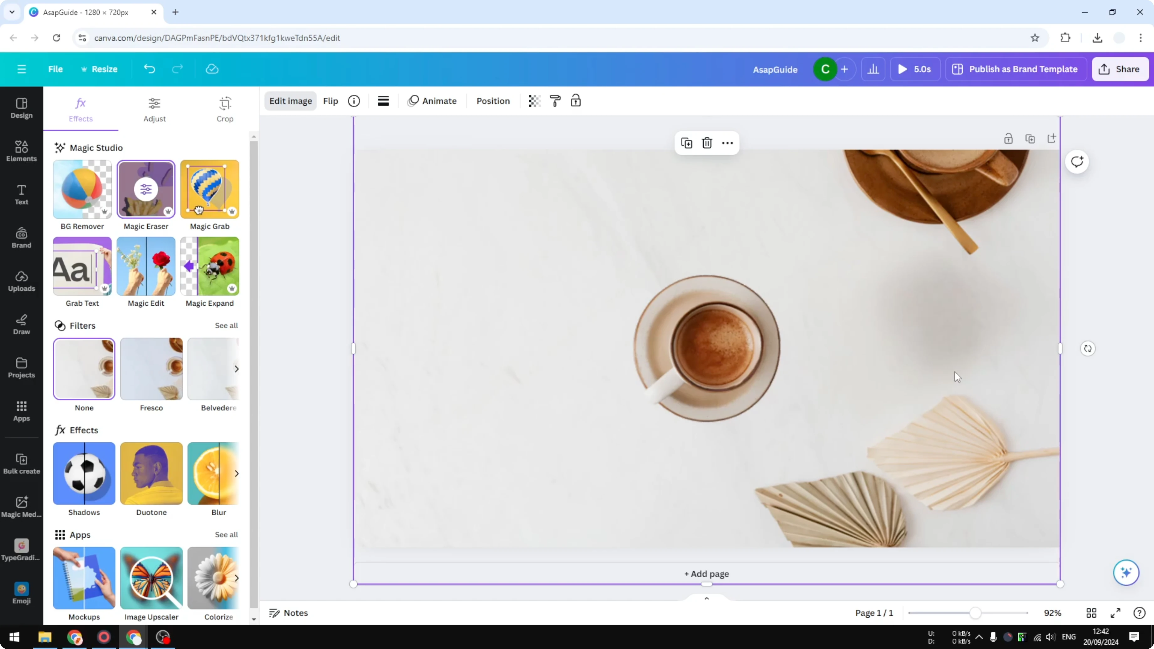 Screenshot from How to Move an Object from an Image in Canva at 148s