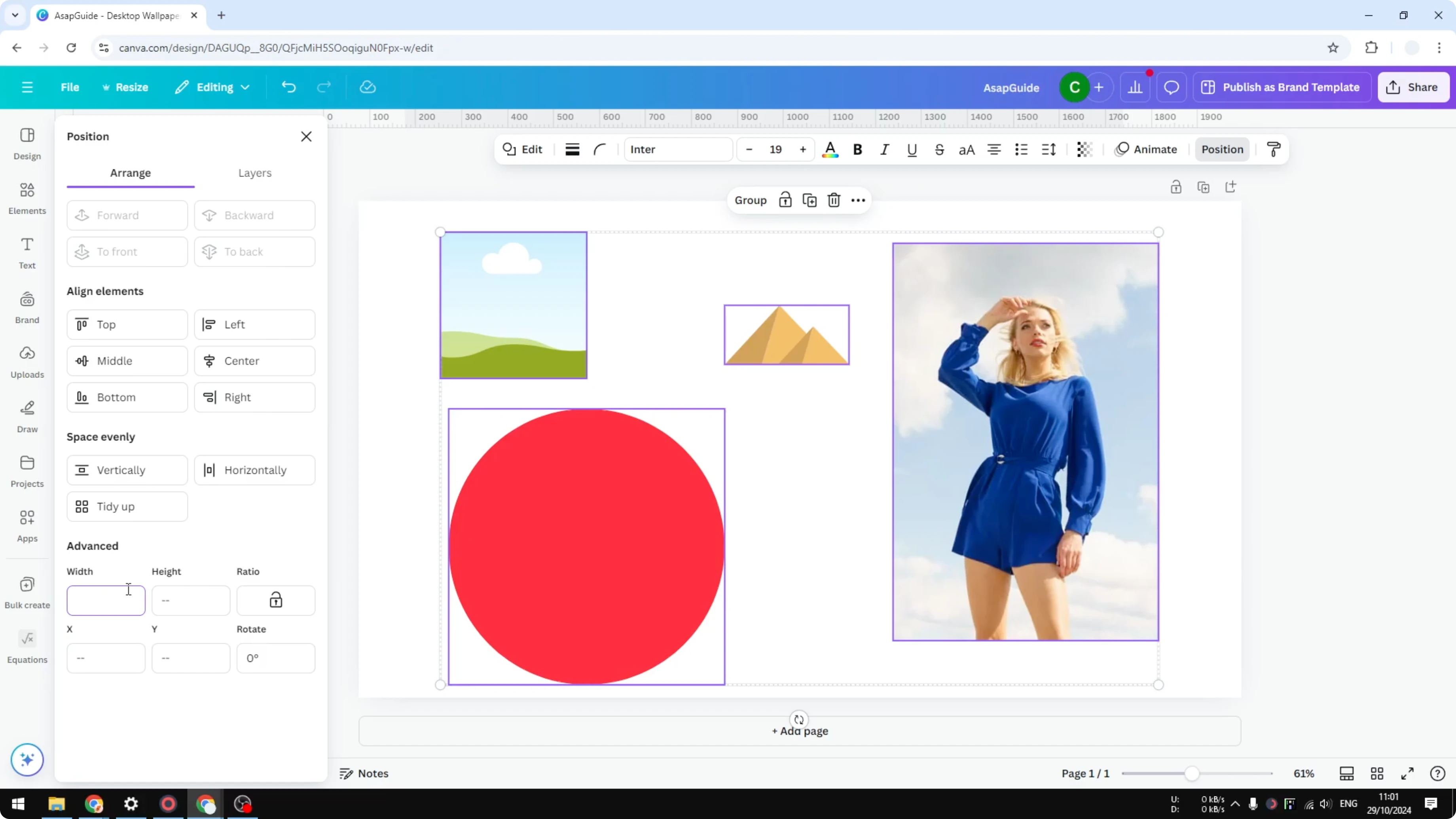 Screenshot from How to Make Multiple Elements the Same Size in Canva at 107s