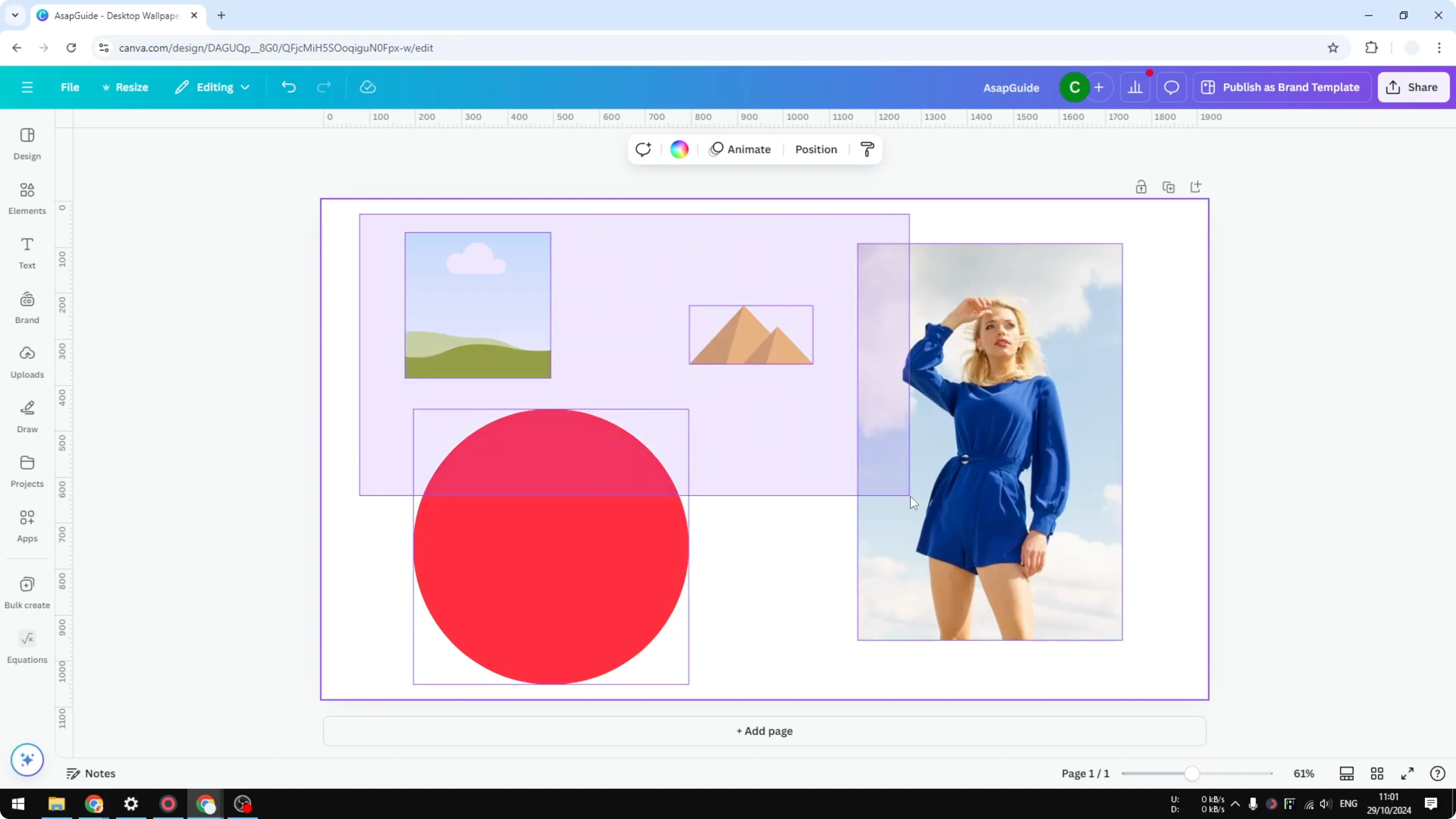 Screenshot from How to Make Multiple Elements the Same Size in Canva at 66s