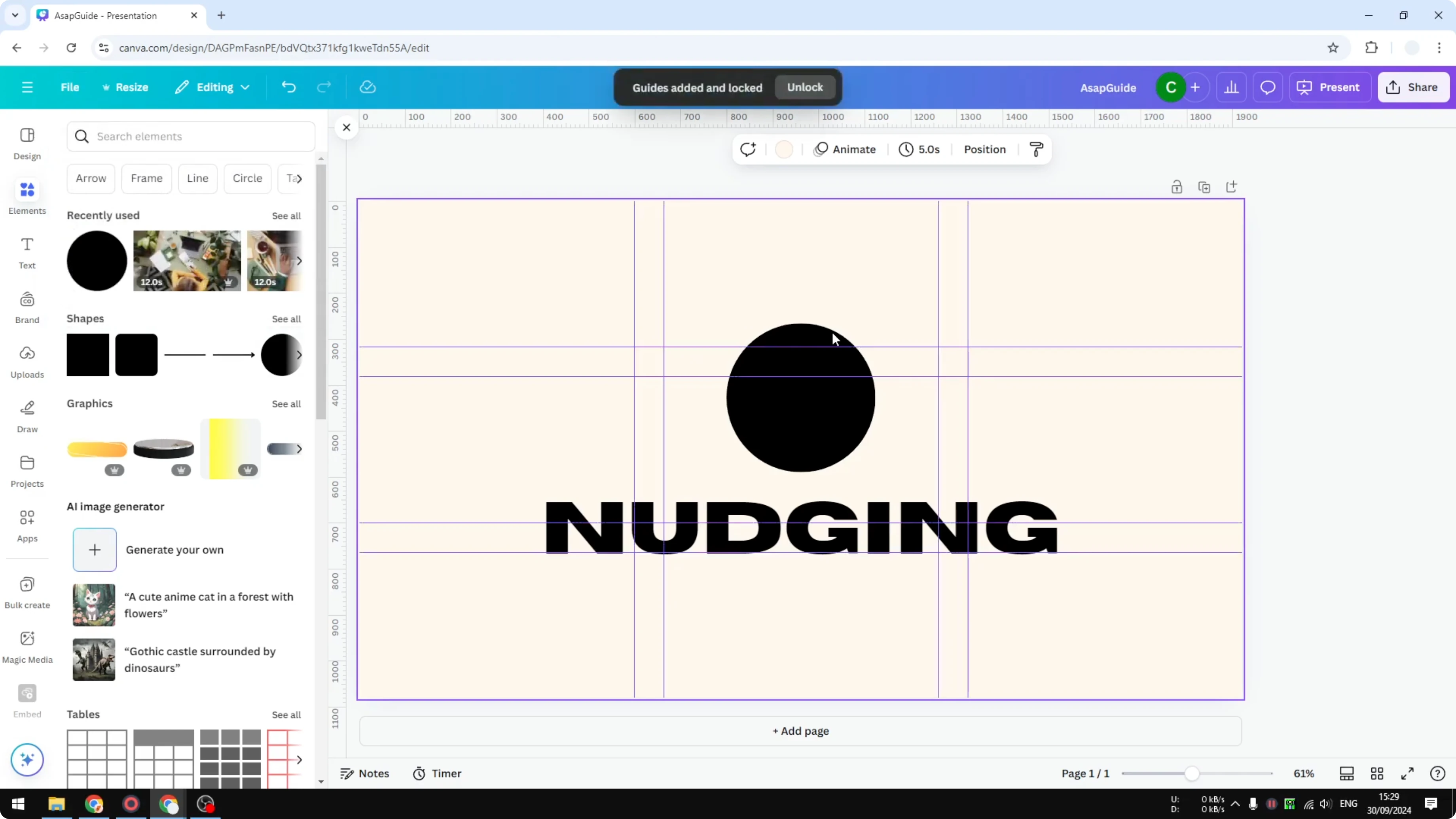 Screenshot from How to Nudge Objects in Canva at 167s