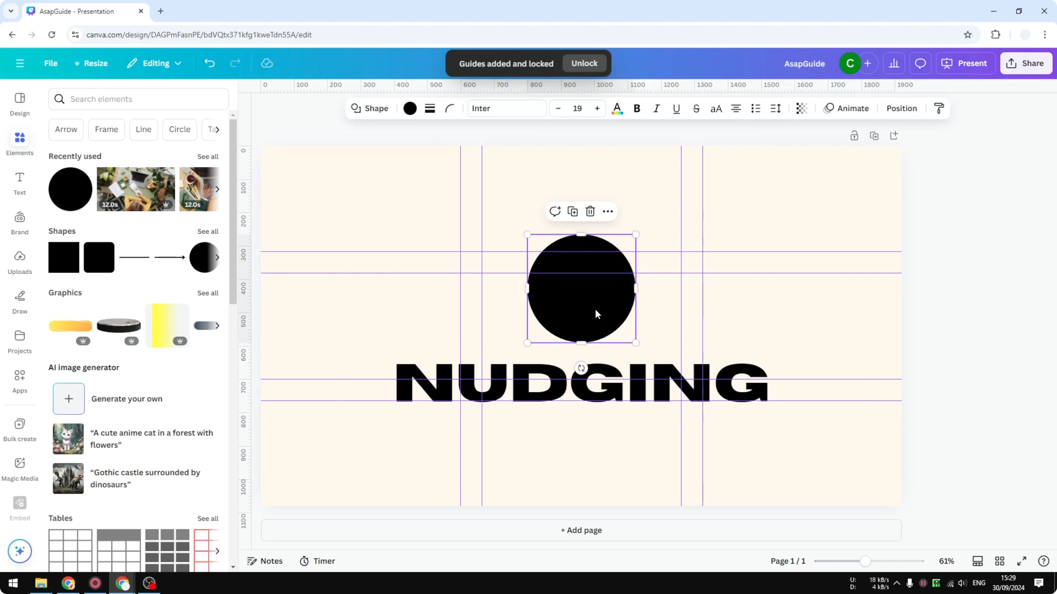 Screenshot from How to Nudge Objects in Canva at 174s