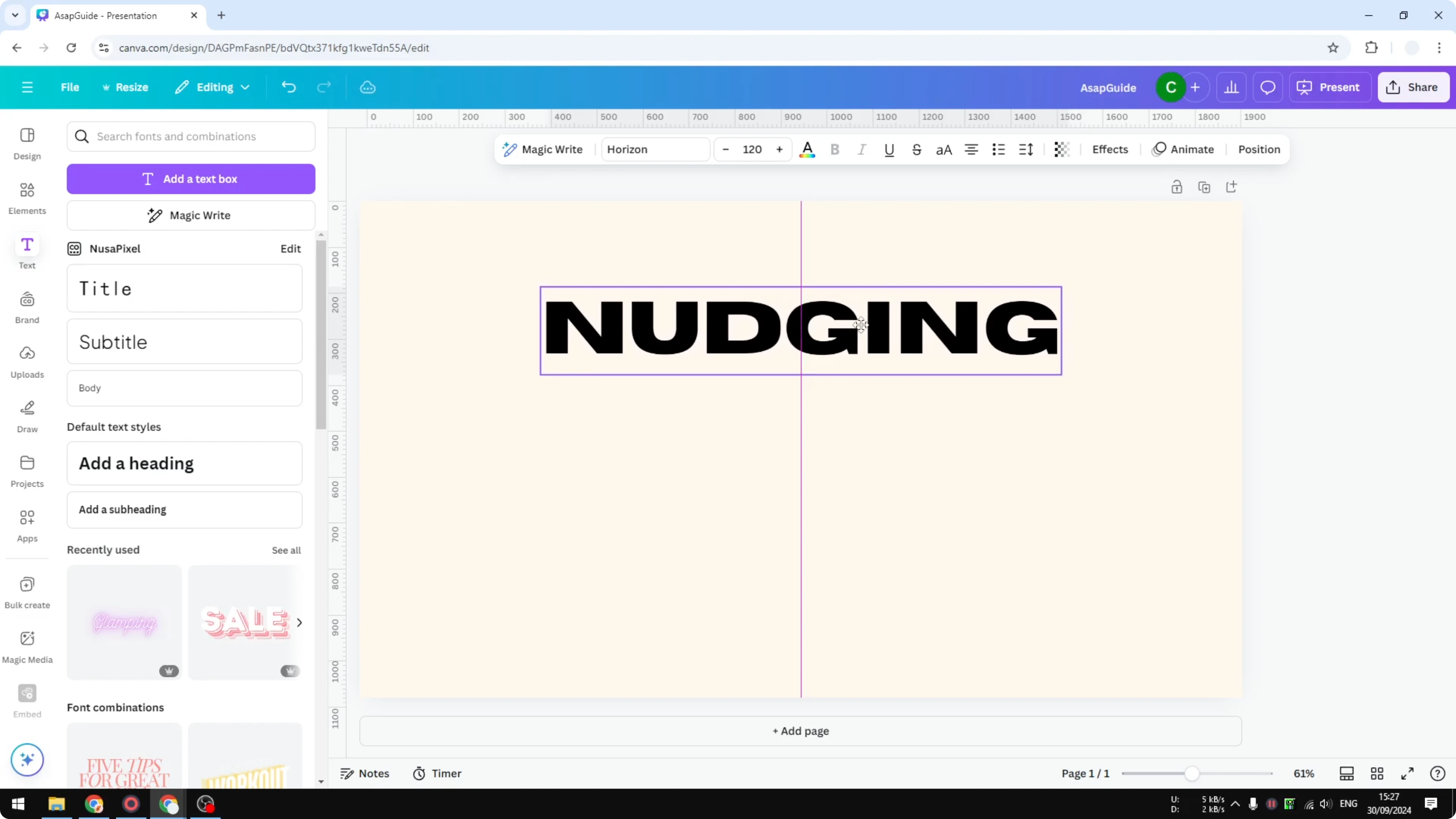 Screenshot from How to Nudge Objects in Canva at 51s