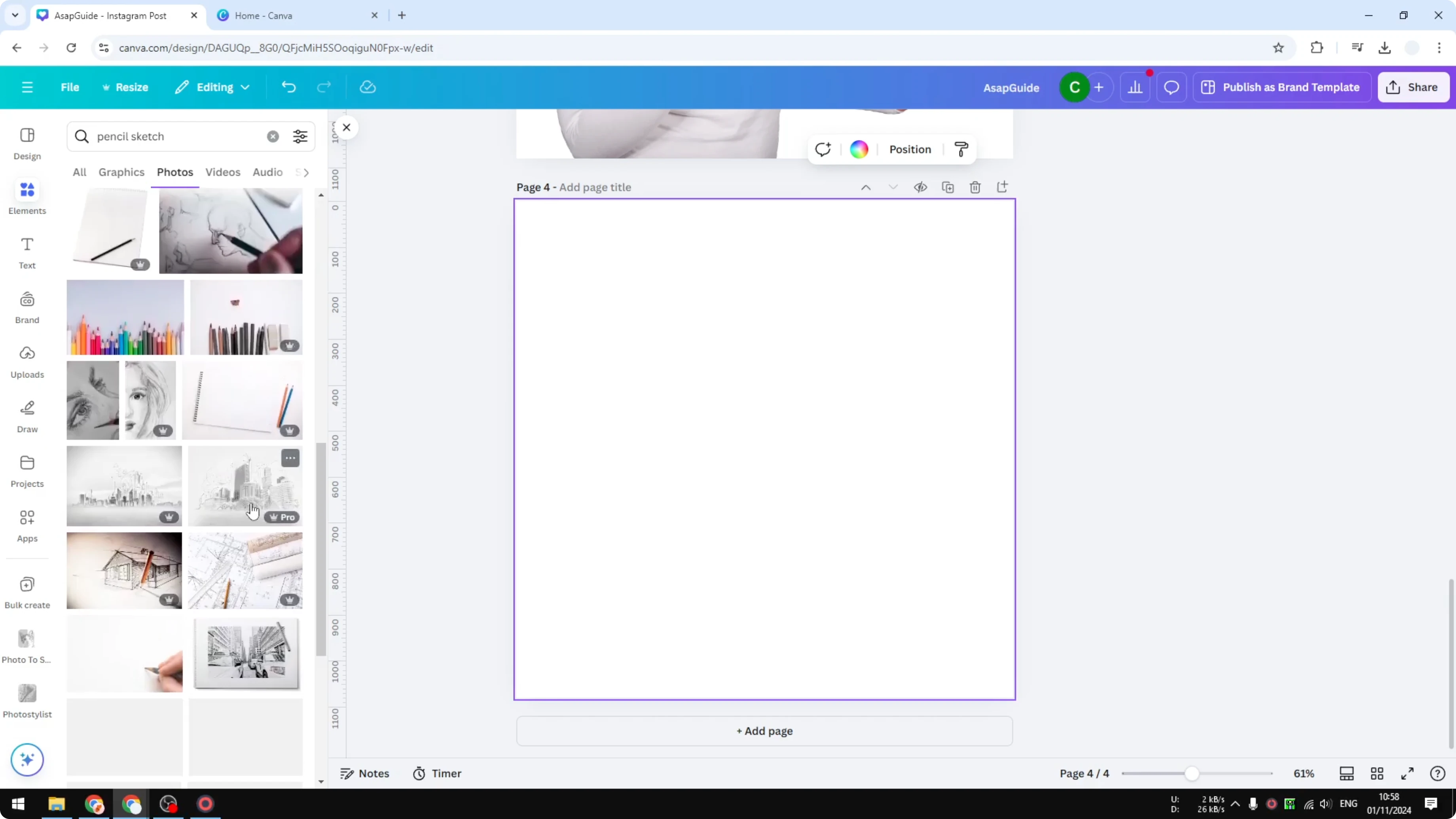 Screenshot from How to Create a Pencil Sketch Effect in Canva at 244s