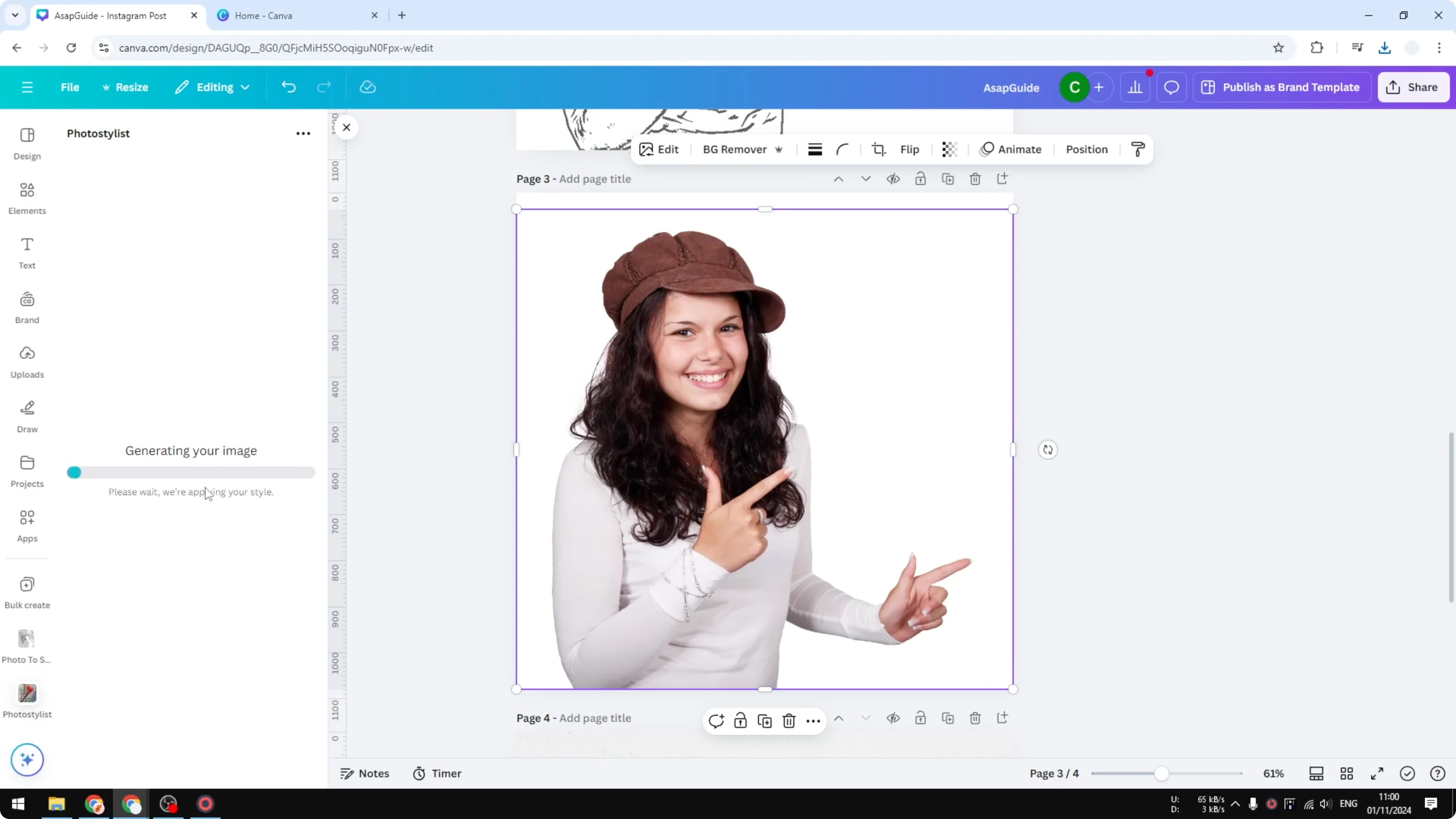 Screenshot from How to Create a Pencil Sketch Effect in Canva at 309s