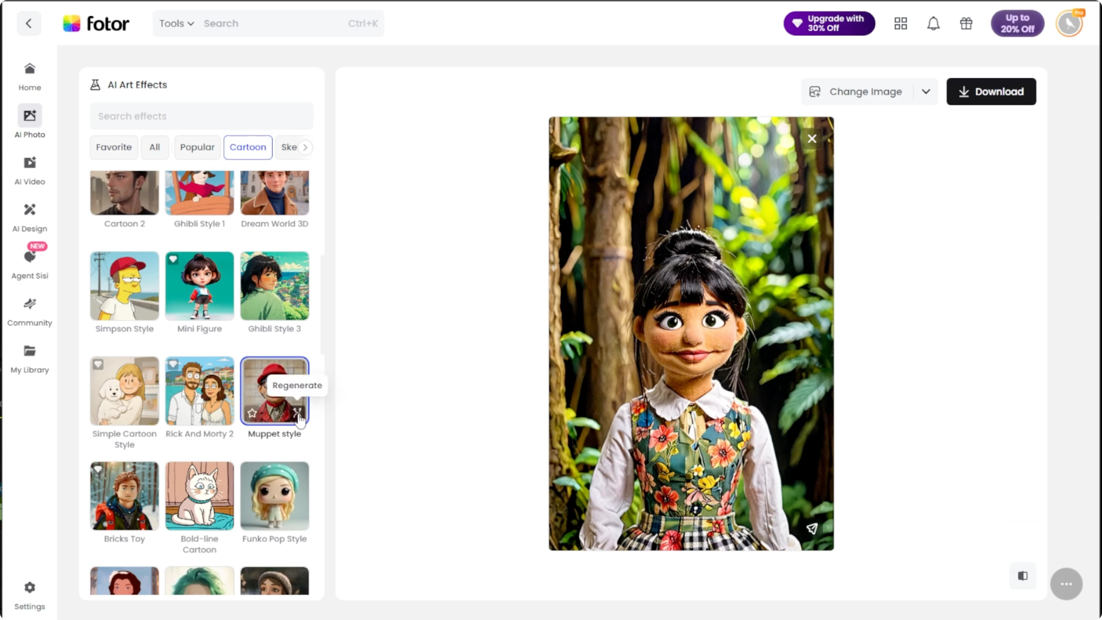 Screenshot from How to Transform Your Photos into Playful Muppet-Style Portraits with AI? at 90s