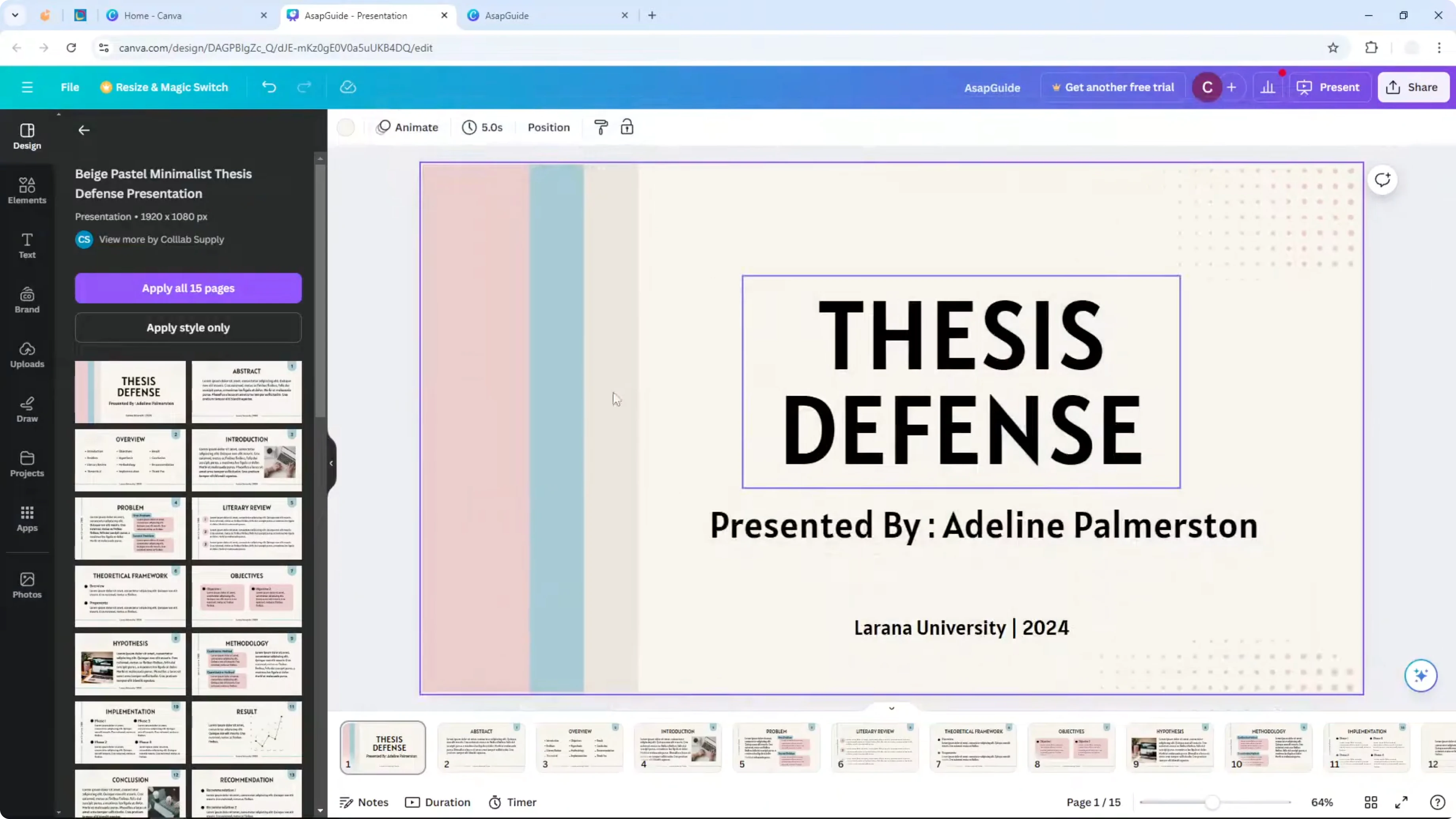 Screenshot from How to Present Canva Presentation with Notes at 127s