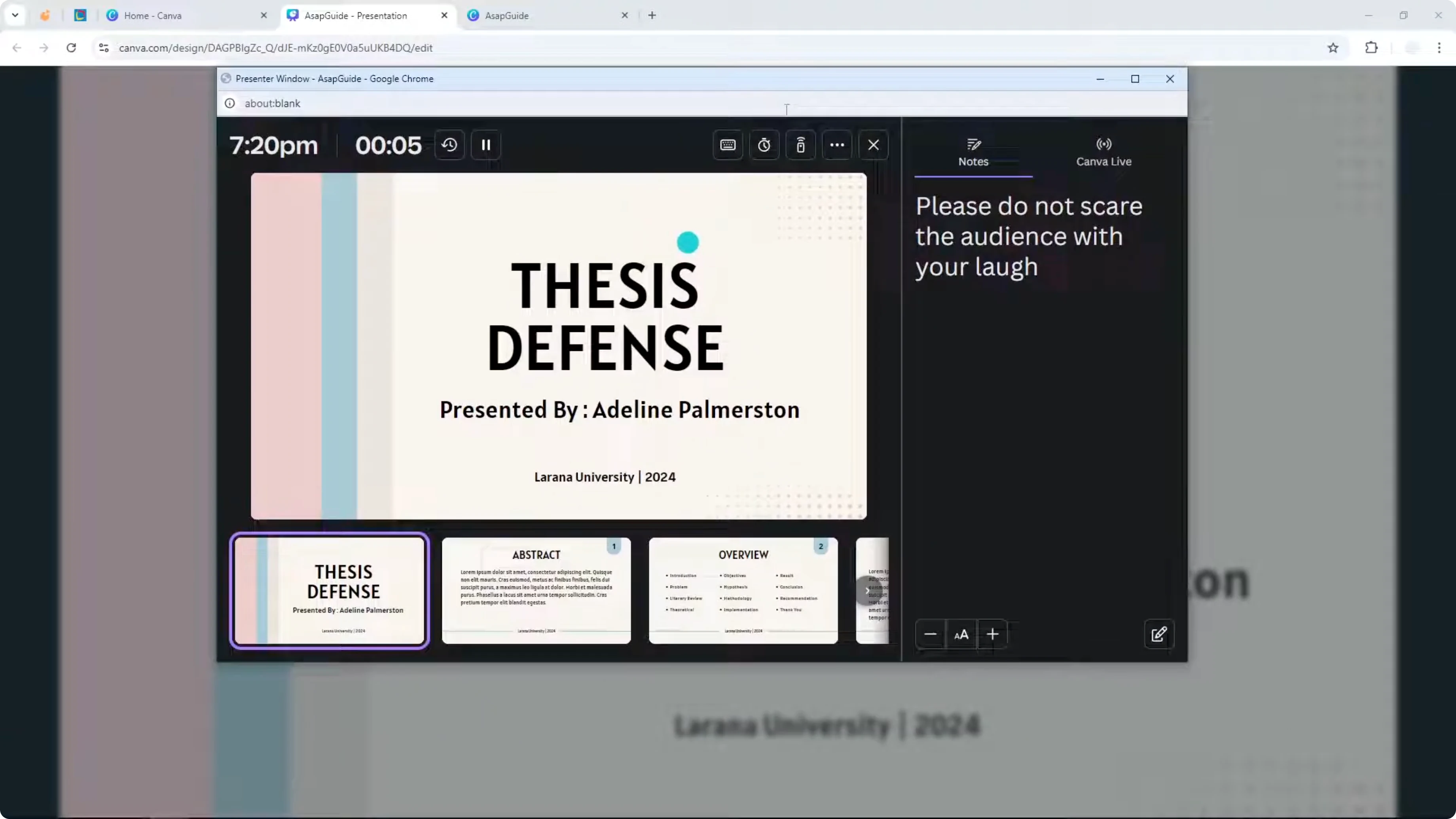 Screenshot from How to Present Canva Presentation with Notes at 53s