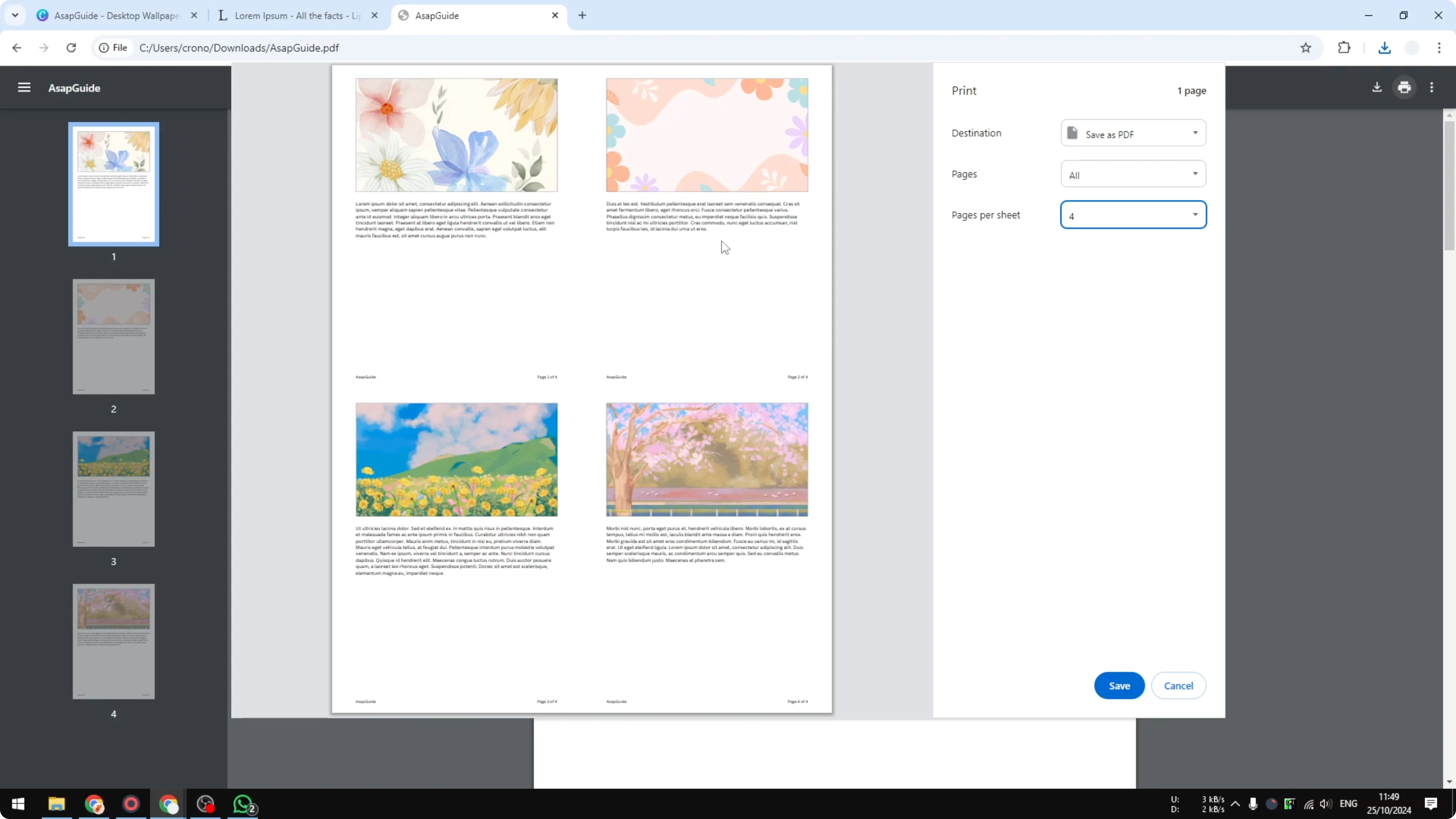 Screenshot from How to Print Canva Presentation with Notes at 125s