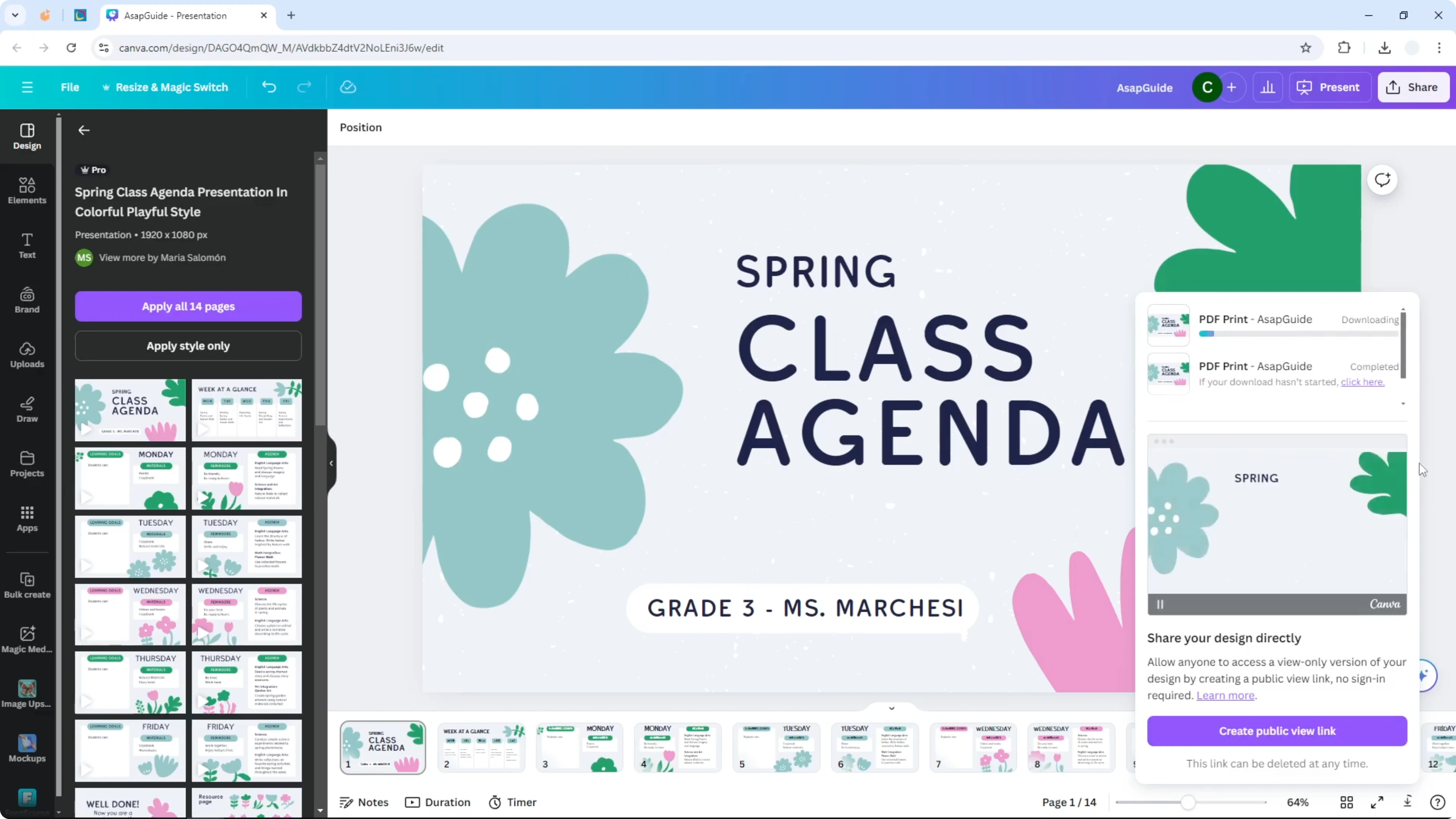Screenshot from How to Print Canva Presentation at 87s