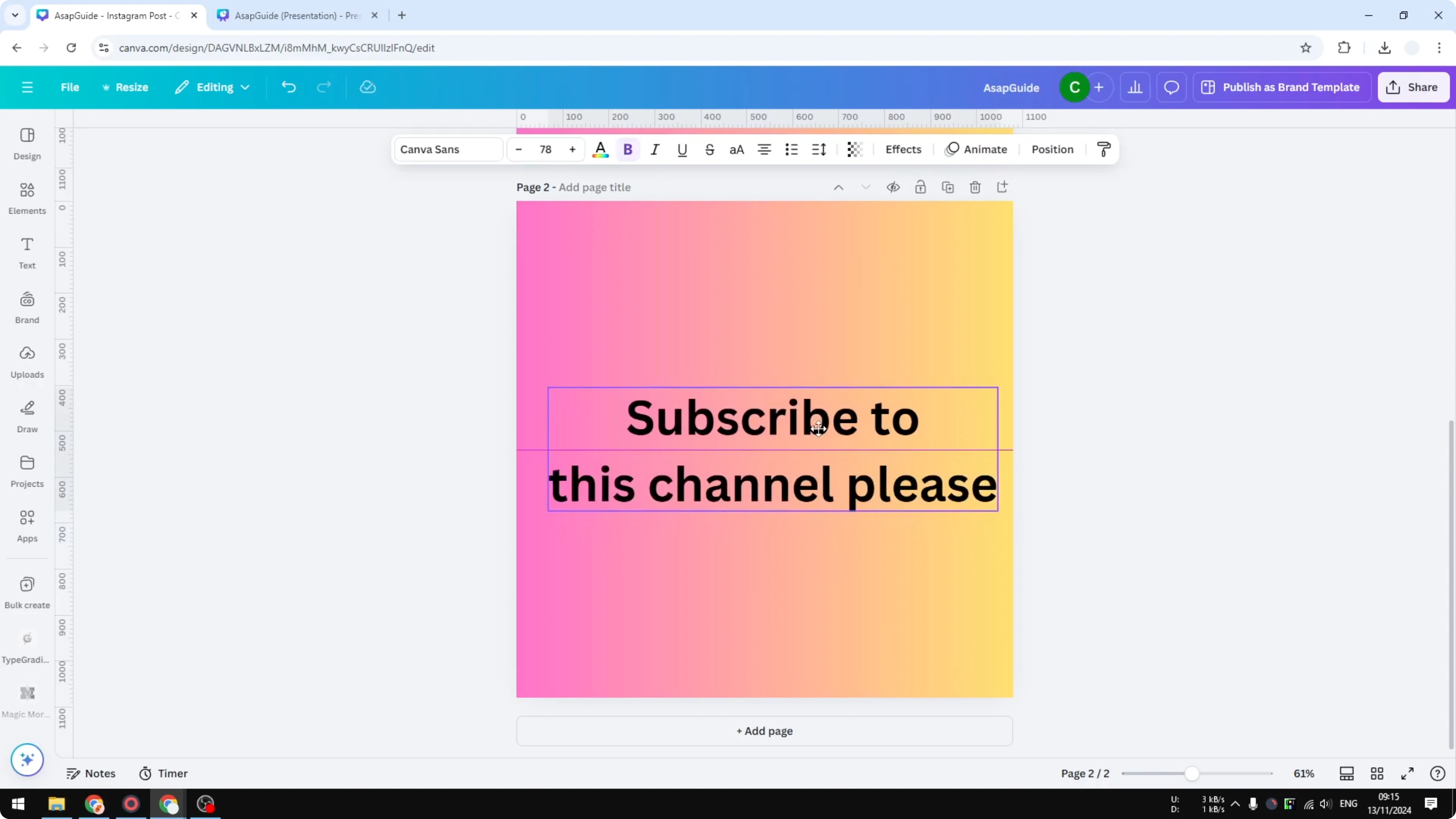 Screenshot from How to Put Border Around Text in Canva at 49s