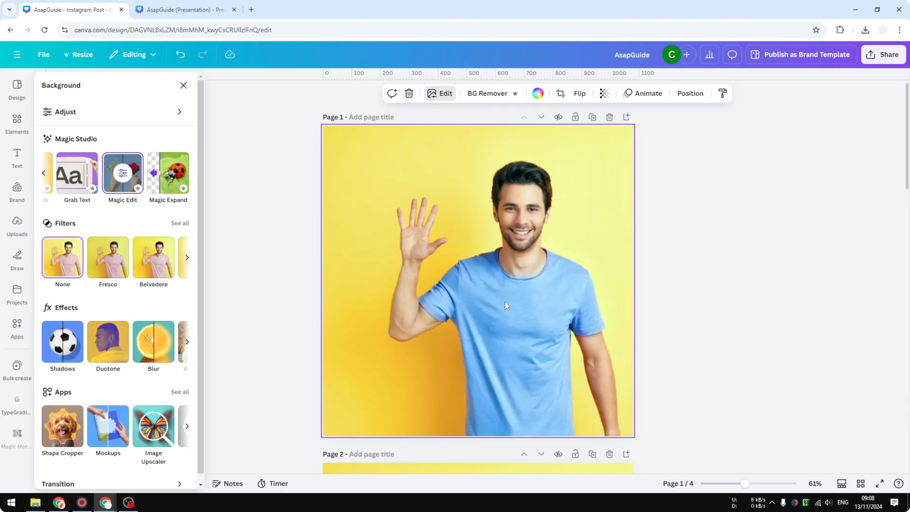 Screenshot from How to Recolor Image in Canva at 181s