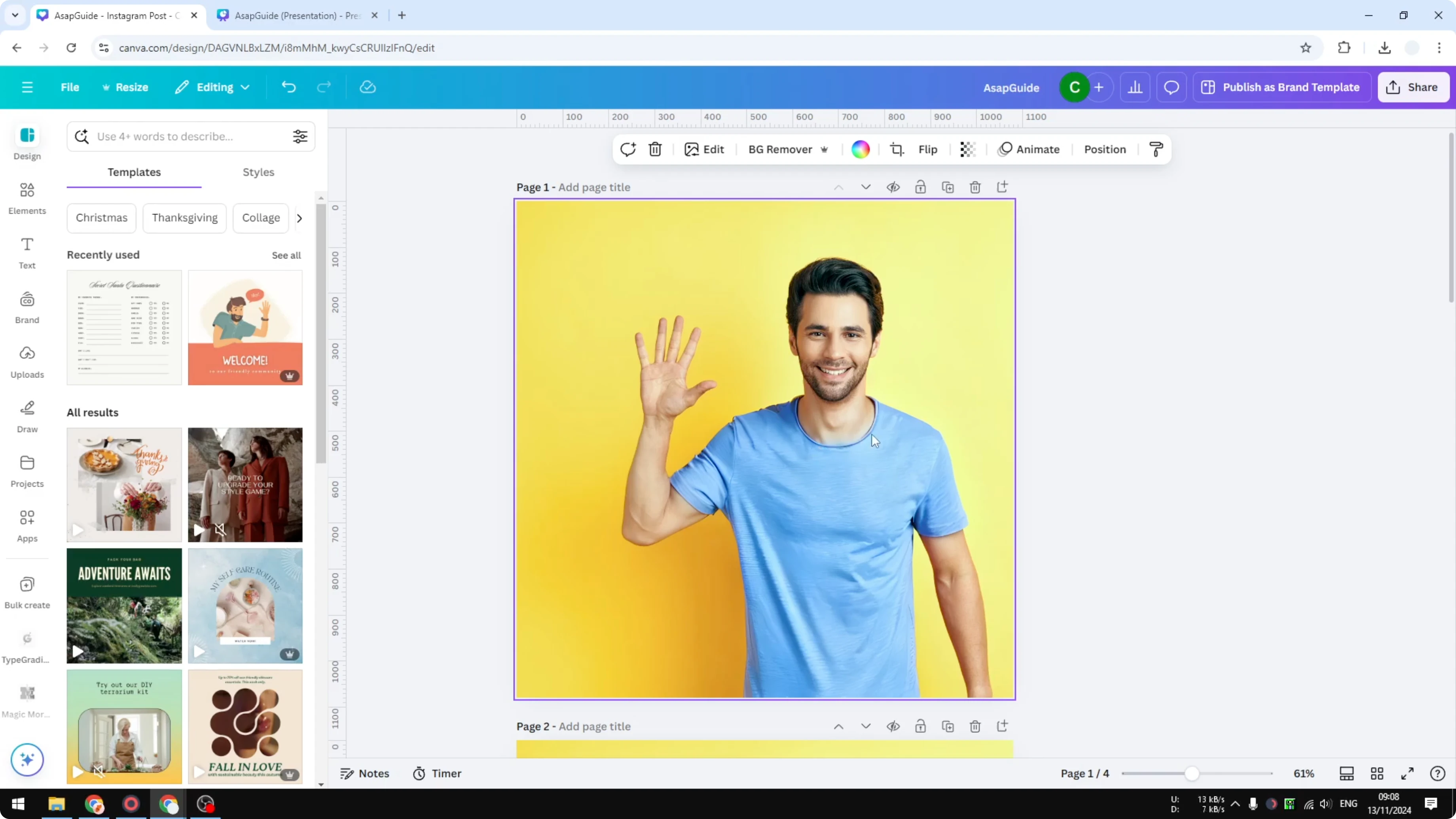 Screenshot from How to Recolor Image in Canva at 201s